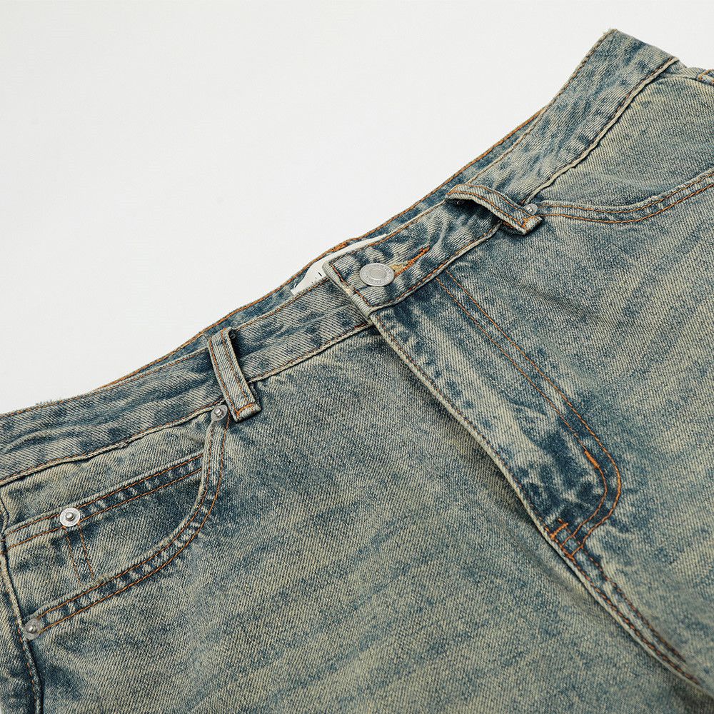 Japanese Brand × Jean American punk distressed washed wide-leg jeans Size US 34 / EU 50 - 5 Thumbnail