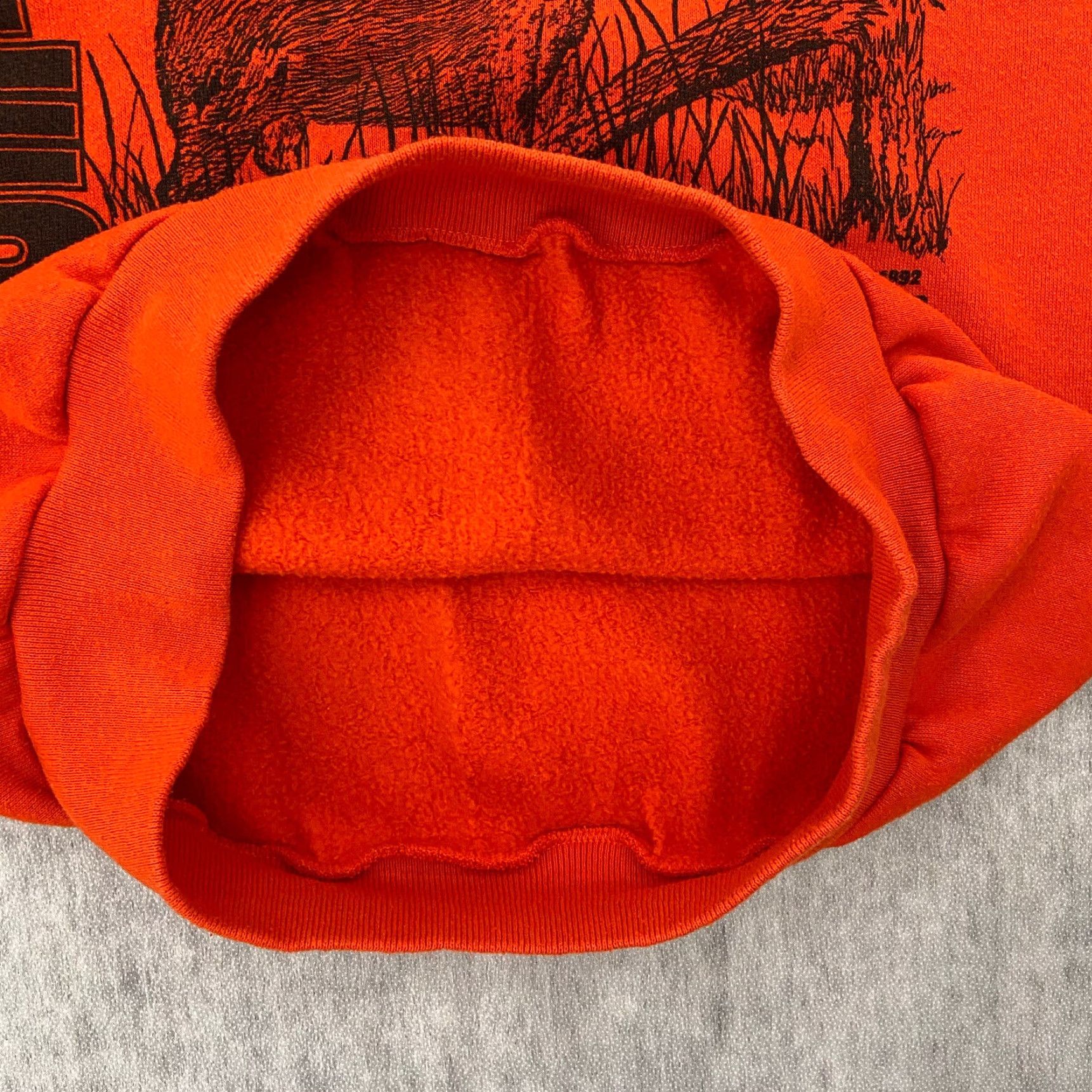 Jerzees VINTAGE Jerzees Hunters Choice Sweater Men's Crewneck Orange Buck Deer Nature Adult M 90s Graphic Print Mens Size US M / EU 48-50 / 2 - 6 Thumbnail