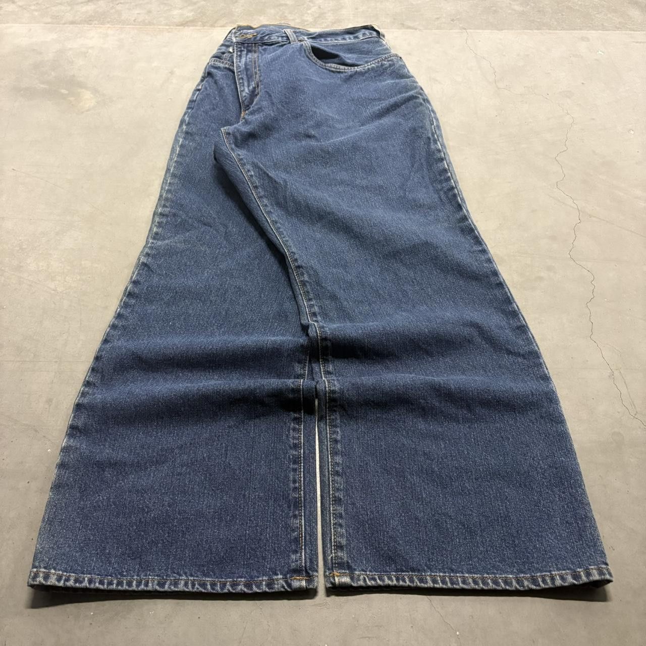 Vintage Crazy Vintage Y2K/2000s Super Baggy Workwear Style Medium Wash Denim Jeans! Size US 40 / EU 56 - 3 Thumbnail