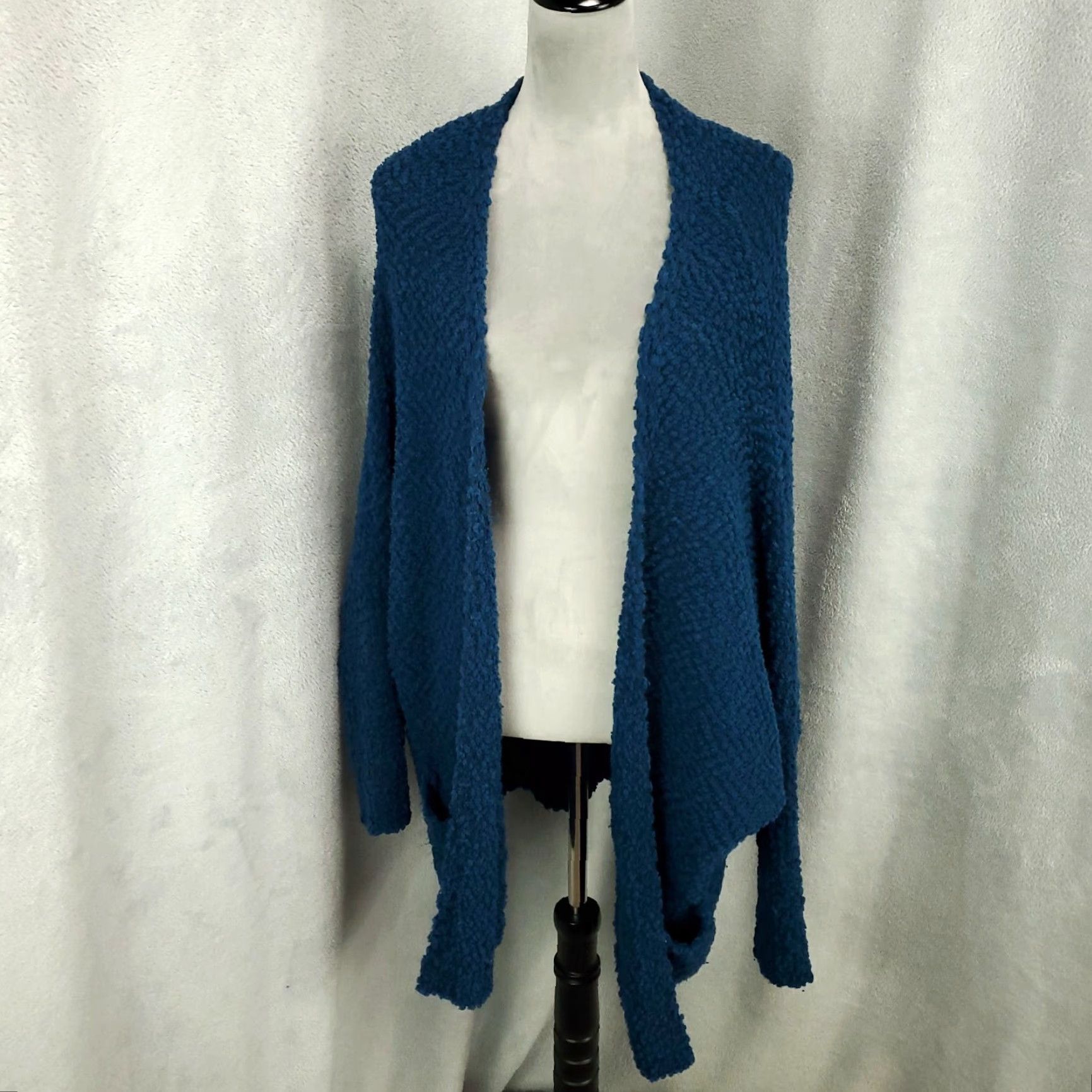 Vintage UMGEE Cardigan Women Chunky Knit Long Sleeve Open Pockets 1XL Teal Blue Green Knobby Size XL Relaxed Regular Bohemian Classic Vintage No Size XL / US 12-14 / IT 48-50 - 2 Thumbnail