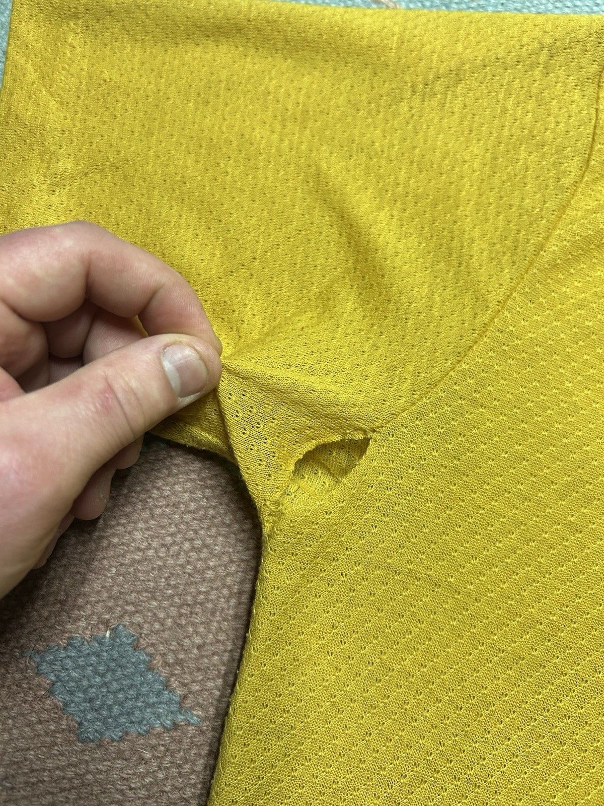 Vintage Vintage 60s 70s polo shirt waffle knit polyester soft medium Size US M / EU 48-50 / 2 - 6 Thumbnail