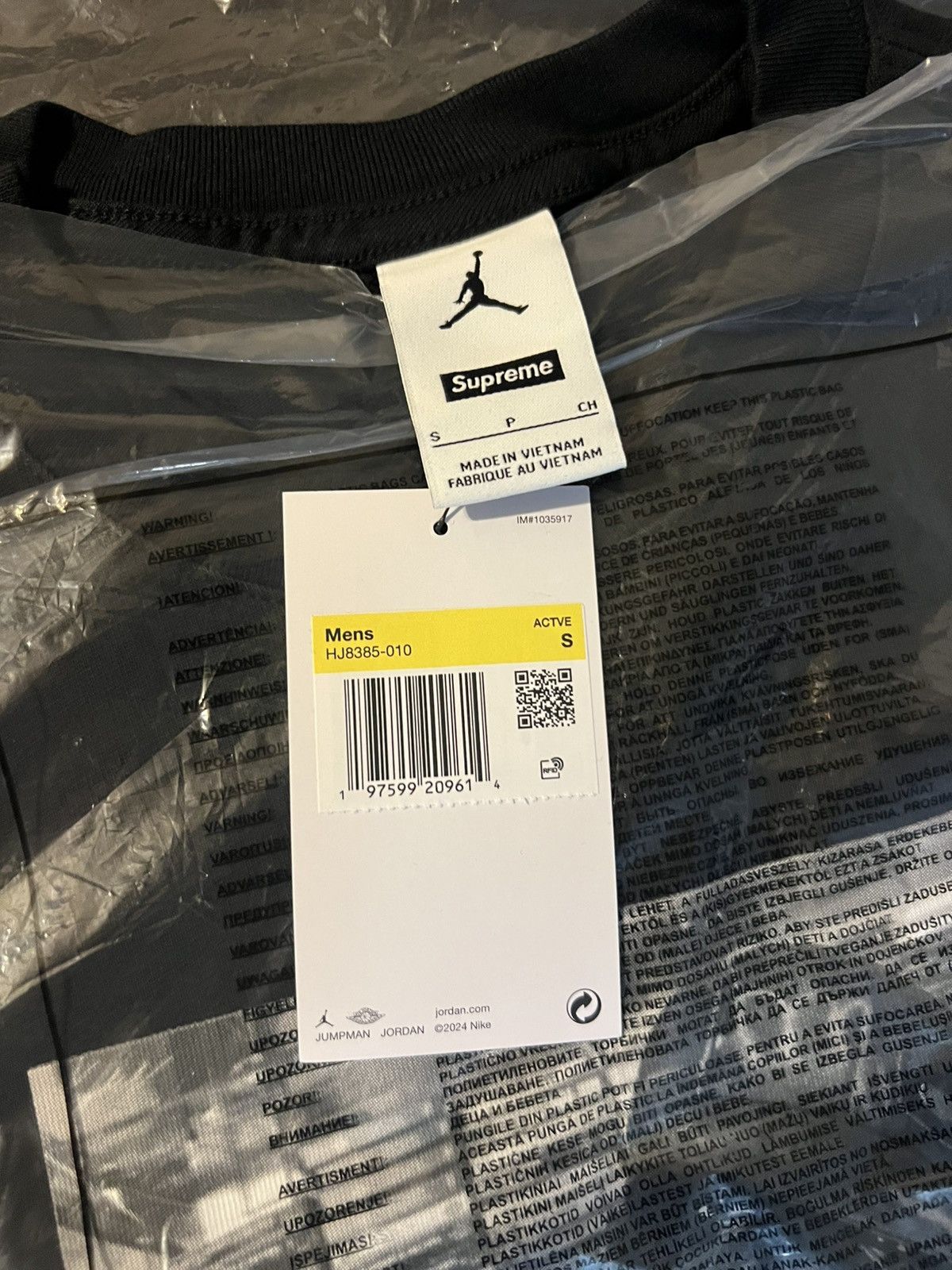 Jordan Brand × Supreme Supreme Jordan Biggie S/S Top Black (Size Small) Size US S / EU 44-46 / 1 - 2 Thumbnail