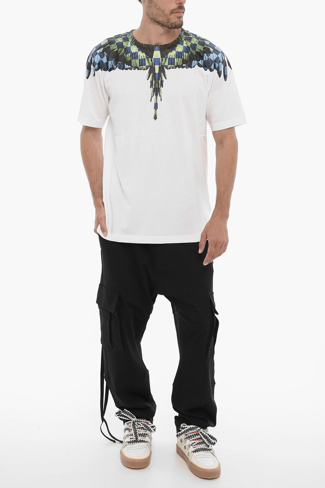 og1mm0824 Chess Wings Crewneck T-Shirt in White