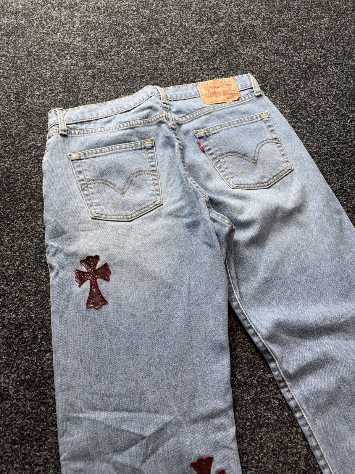 Levi's Vintage Clothing Vintage 90s Custom Chrome Hearts Style Cross Denim Jeans Size US 33 - 19 Thumbnail