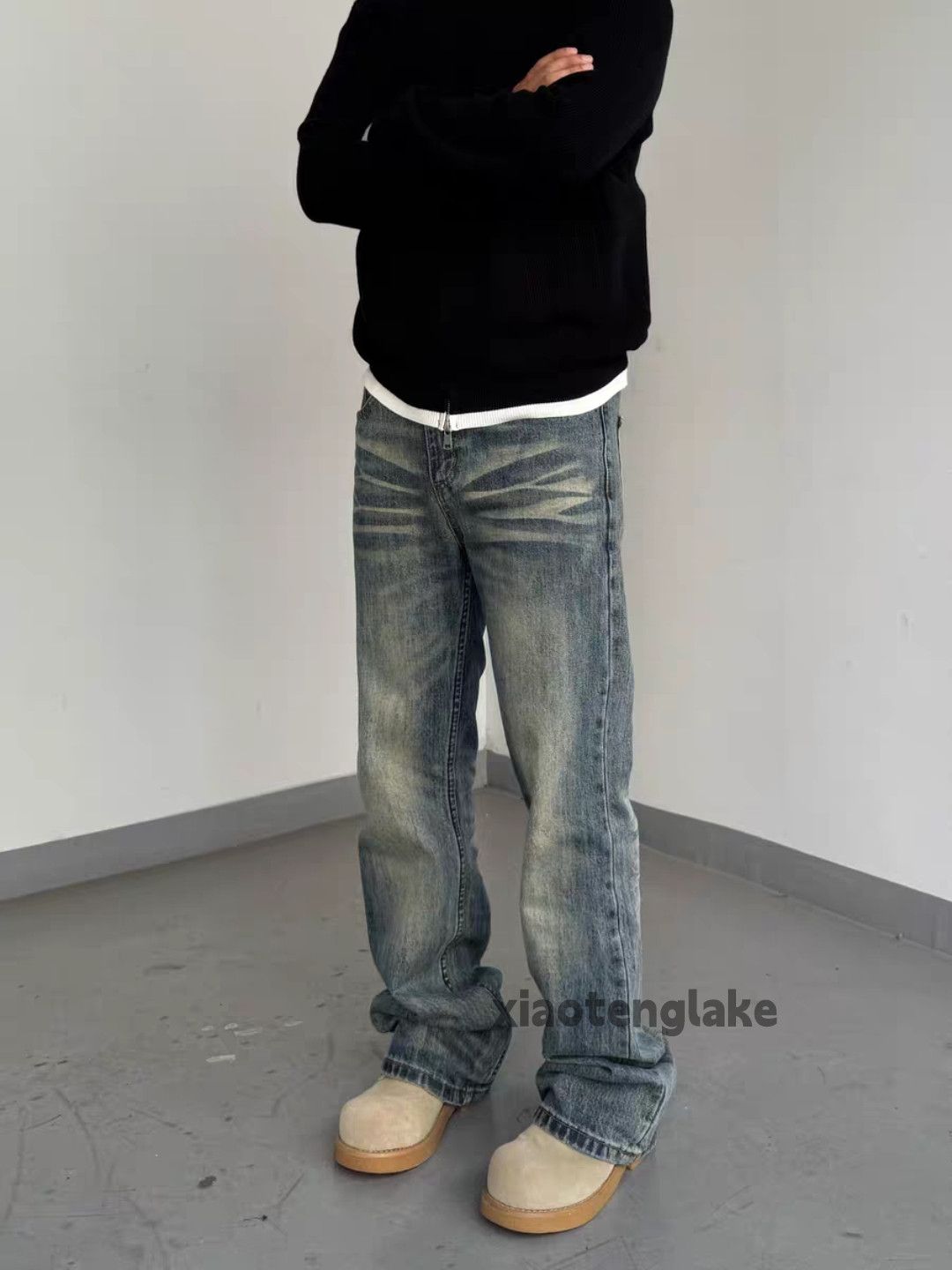 Jean Washed faded cleanfit yuppie y2k hiphop flared jeans Size US 32 / EU 48 - 5 Thumbnail