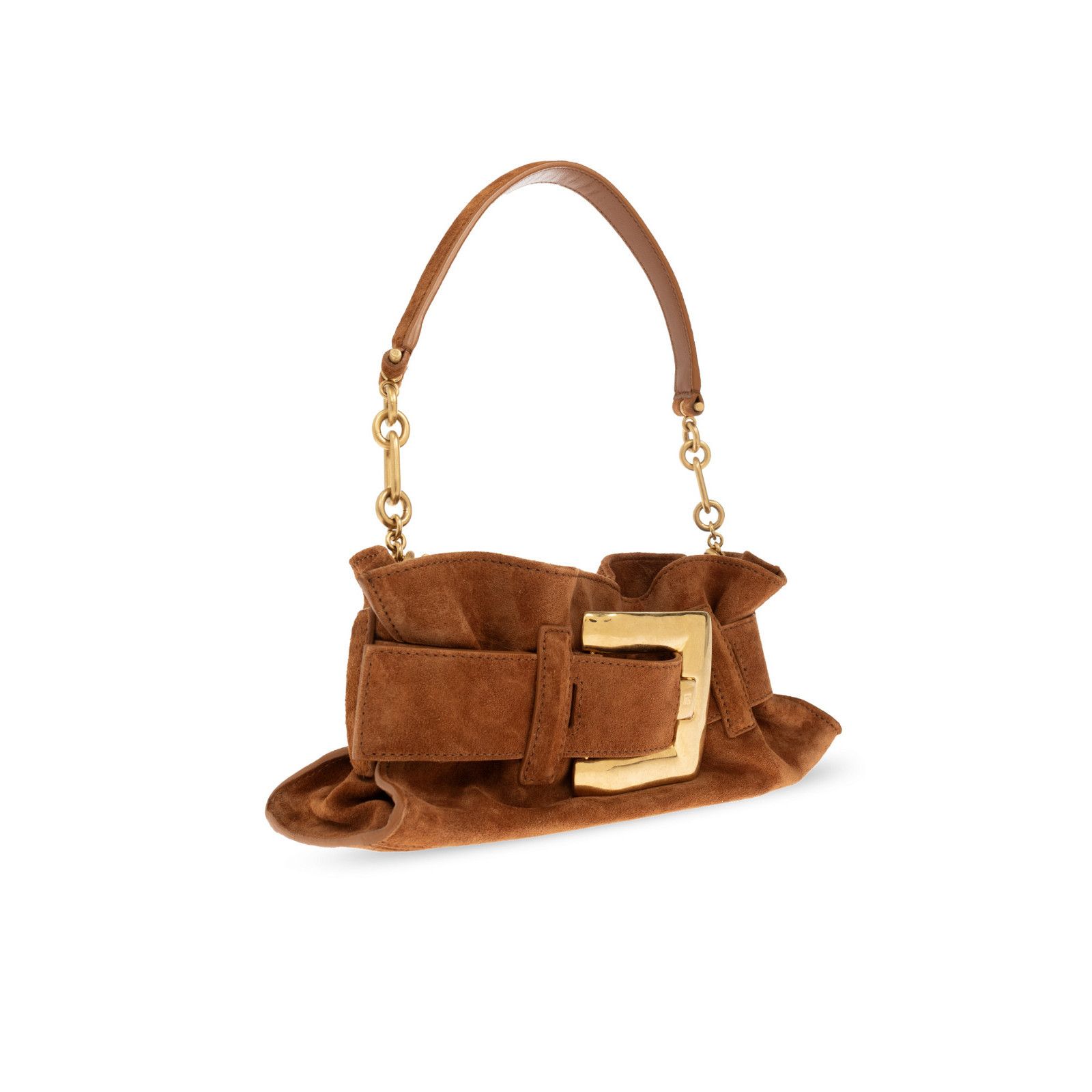 Balmain Balmain Anthem Mini Brown Suede Shoulder Bag New & Authentic Size ONE SIZE - 3 Thumbnail