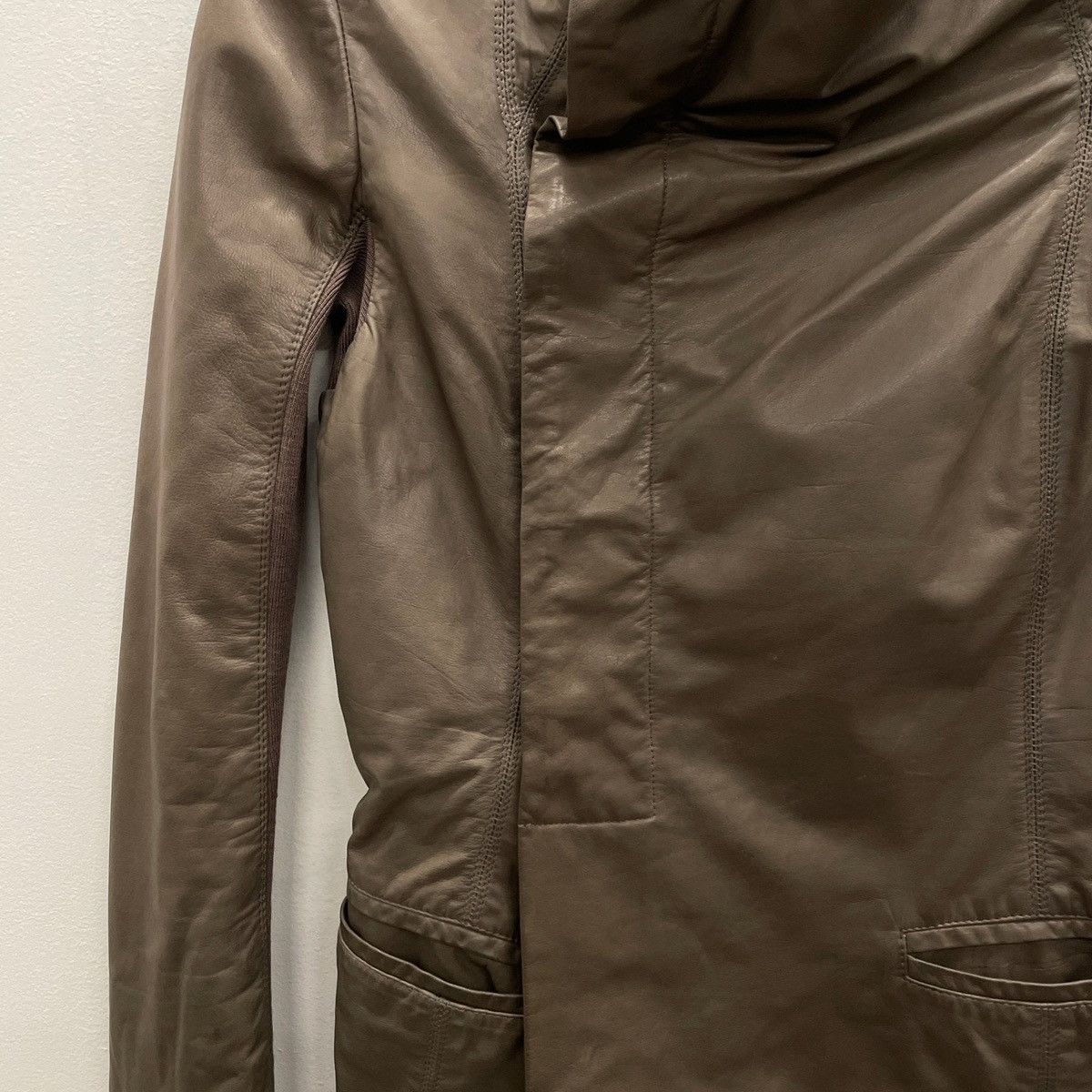 Rick Owens FW06 Rick Owens “DUSTOLATOR” Asymmetrical Biker Jacket Size XS / US 0-2 / IT 36-38 - 6 Thumbnail