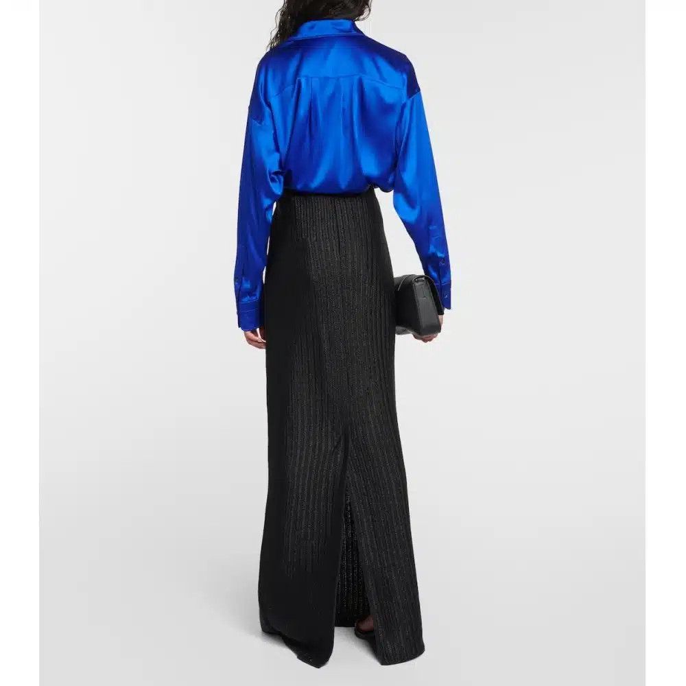 Tom Ford o1loc1c0625 GCK160 Wool Cotton Maxi Skirt in Black Size 27" / US 4 / IT 40 - 3 Thumbnail