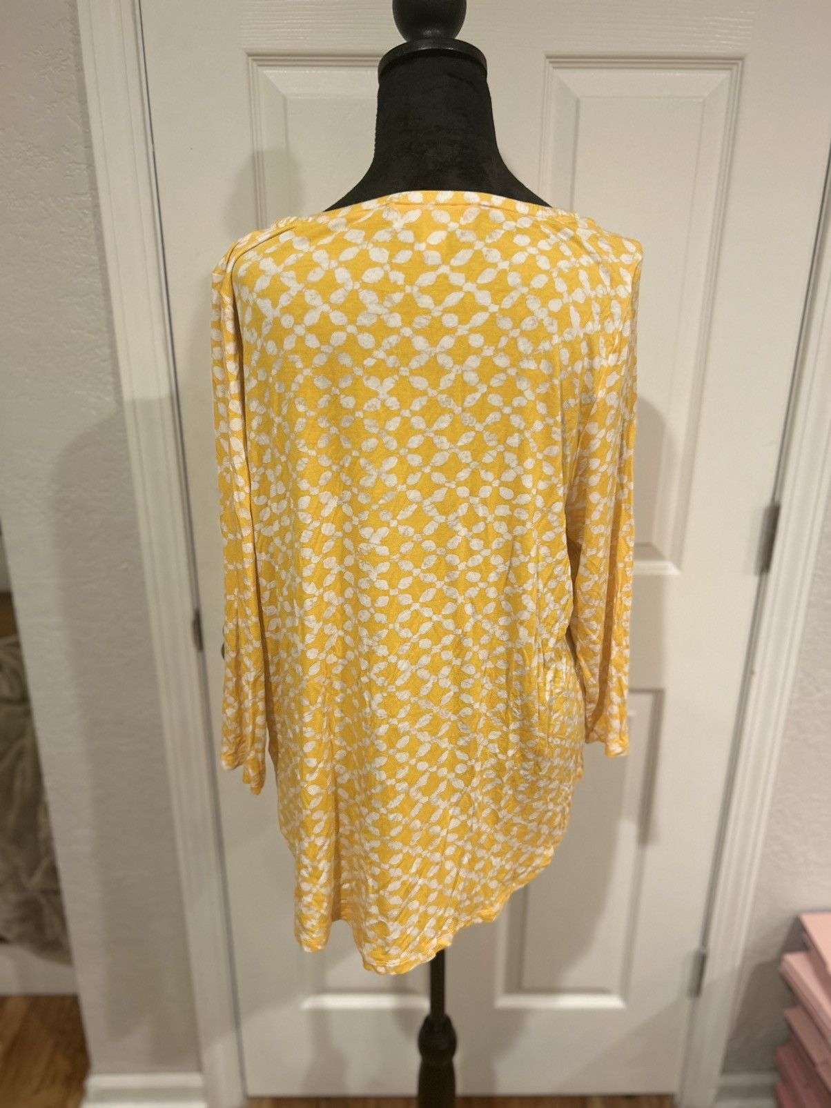 Michael Kors Michael Kors Yellow and White Long Sleeved Blouse Size XL Size XL / US 12-14 / IT 48-50 - 5 Thumbnail