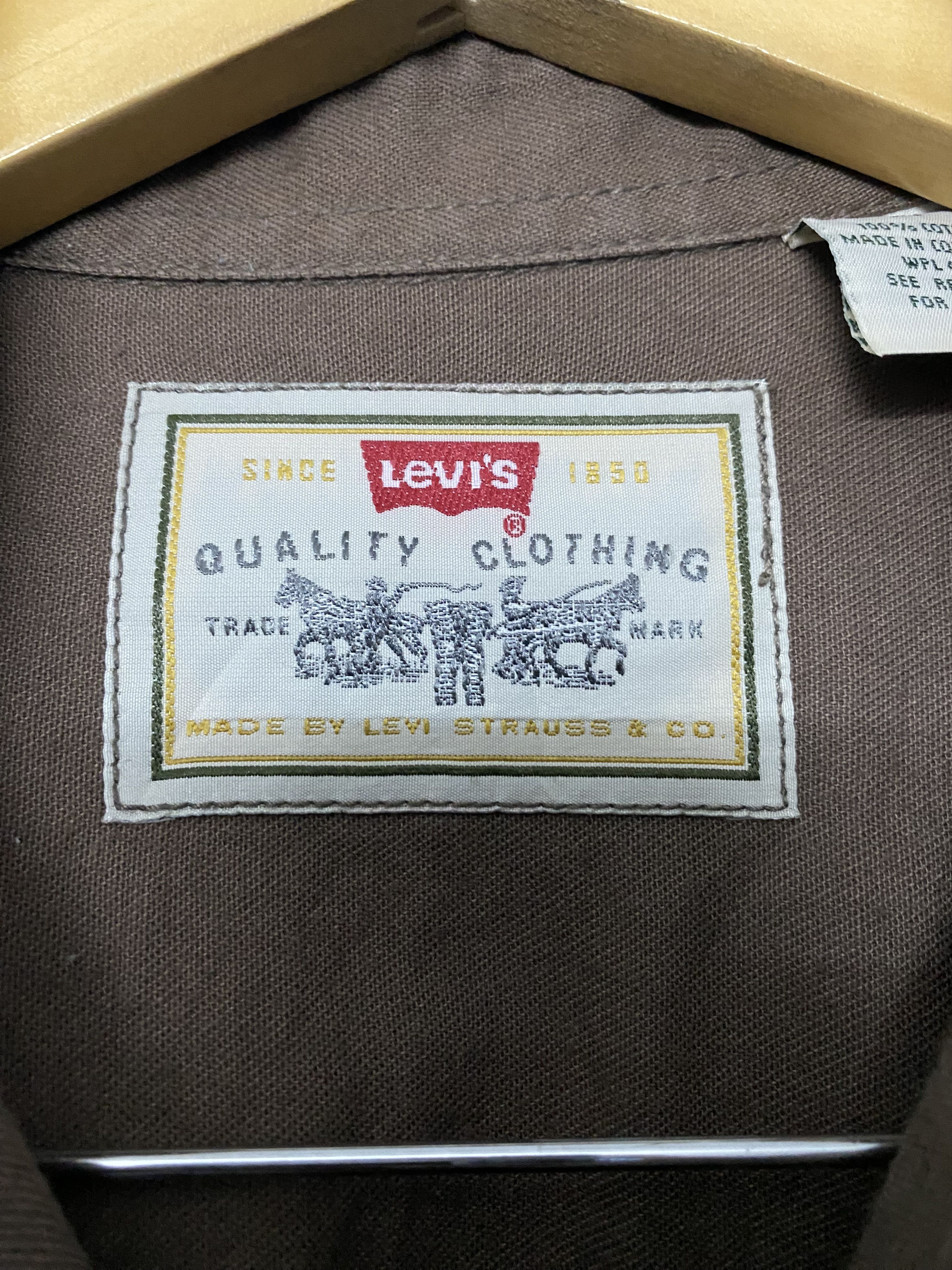 Levi's Vintage Clothing Vtg 97s Levi's Red Tab Jeanswear Brown Cotton Shirt Size M Size US M / EU 48-50 / 2 - 5 Thumbnail