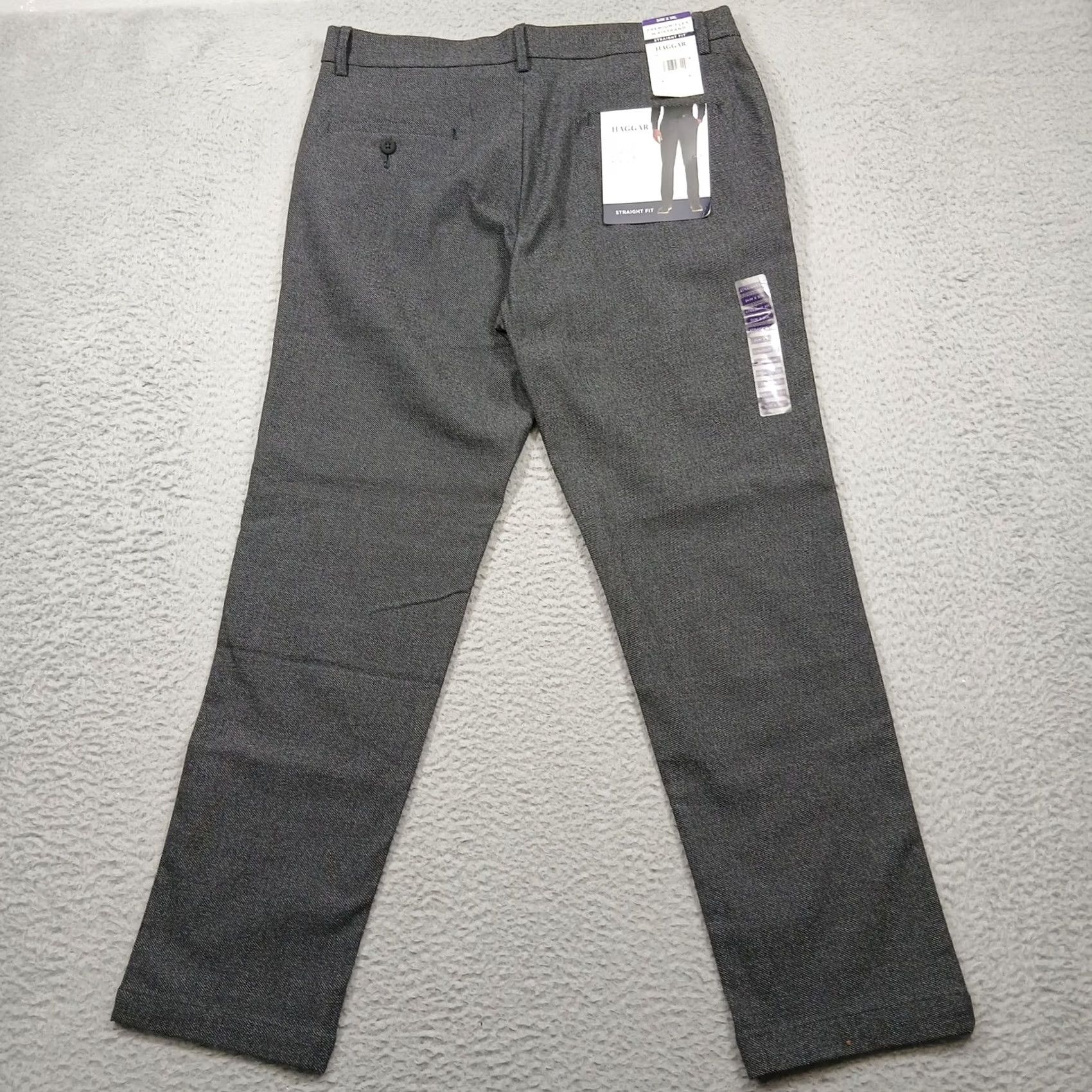 Haggar Haggar Men's Gray Stretch Straight Fit Dress Pants 34x30 NWT Size US 34 / EU 50 - 3 Thumbnail
