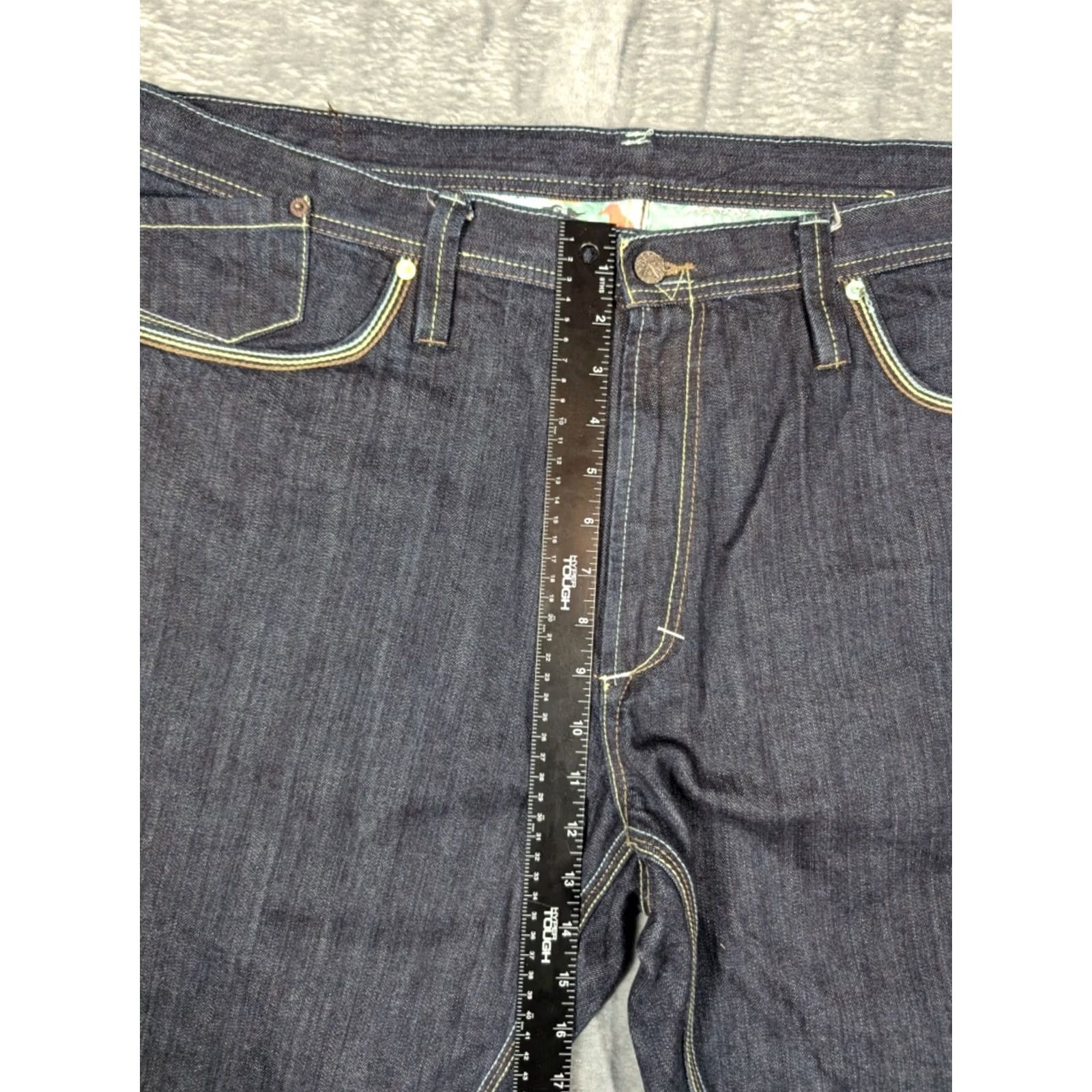 Vintage VINTAGE Mens Artful Dagger Jeans Embroidered Muskets Sz 42x33 Thick Stitch Baggy Y2k Size US 42 / EU 58 - 3 Thumbnail