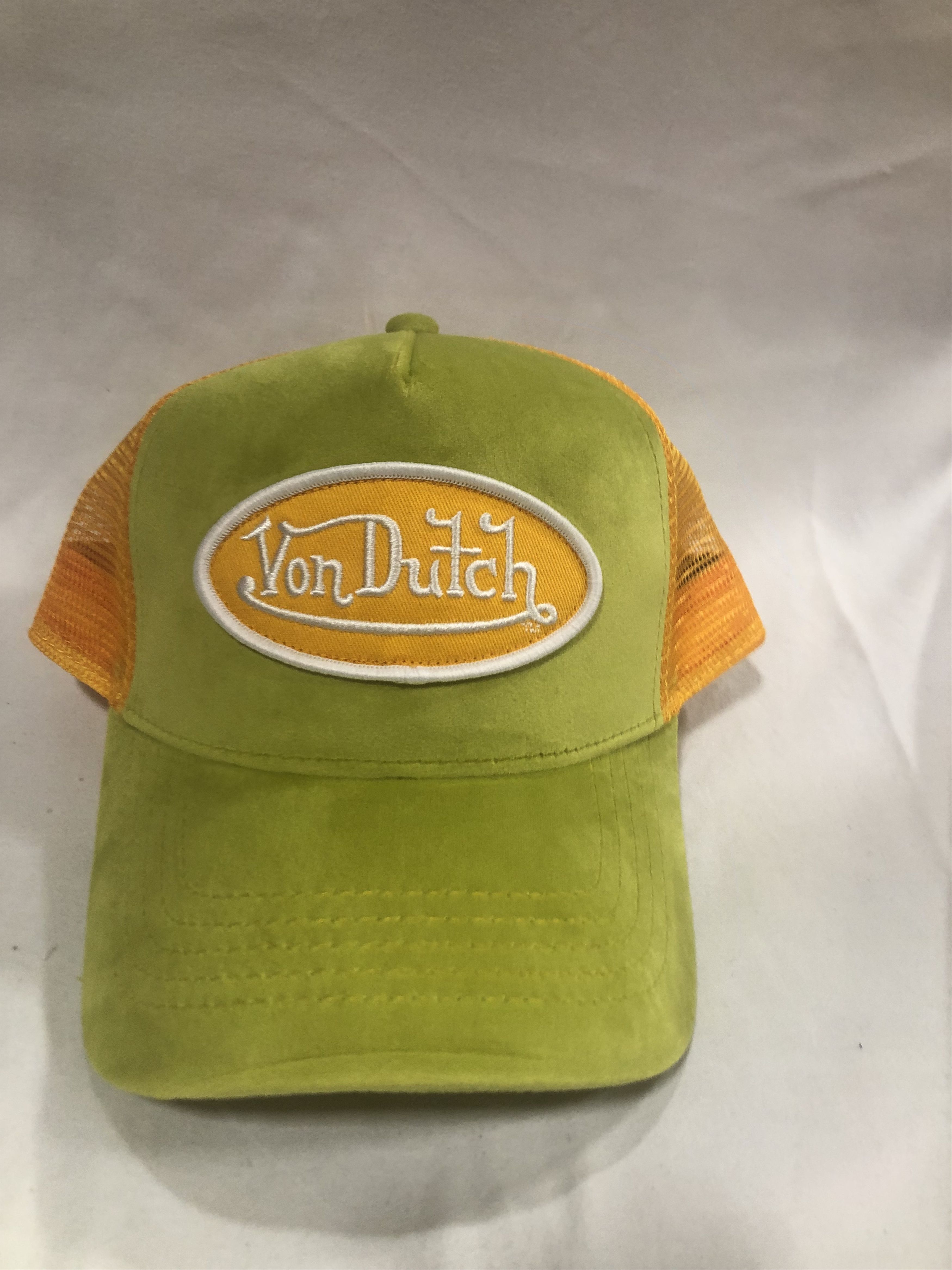 Von Dutch Von Dutch Yellow Green Suede Hat (VH21) Size ONE SIZE - 1 Thumbnail