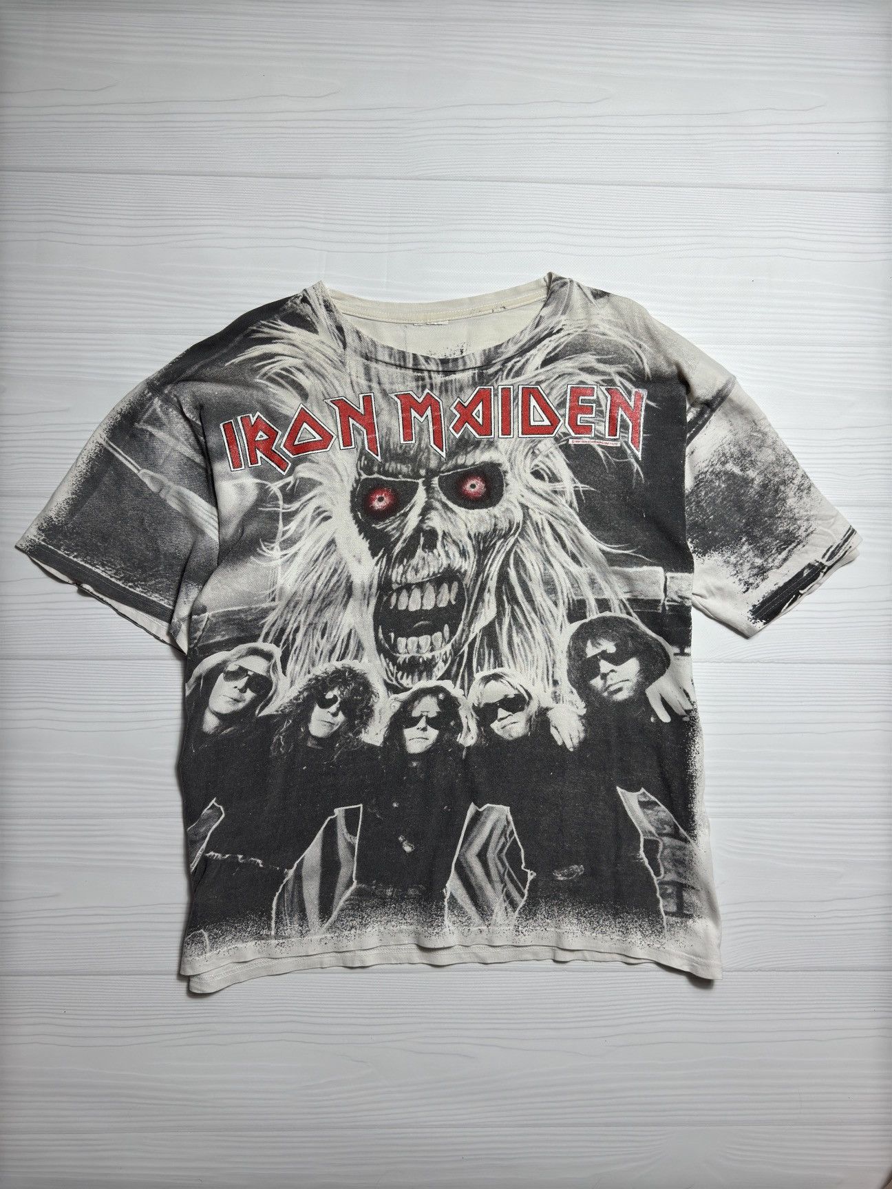 1992 Iron Maiden MEGA RARE OVERPRINT T-Shirt