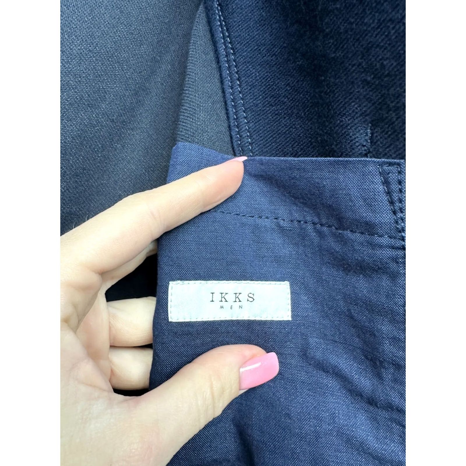 IKKS IKKS Blazer Jacket Mens Size 50 M Blue Windbreaker Cotton Jacket Size 50R - 6 Thumbnail