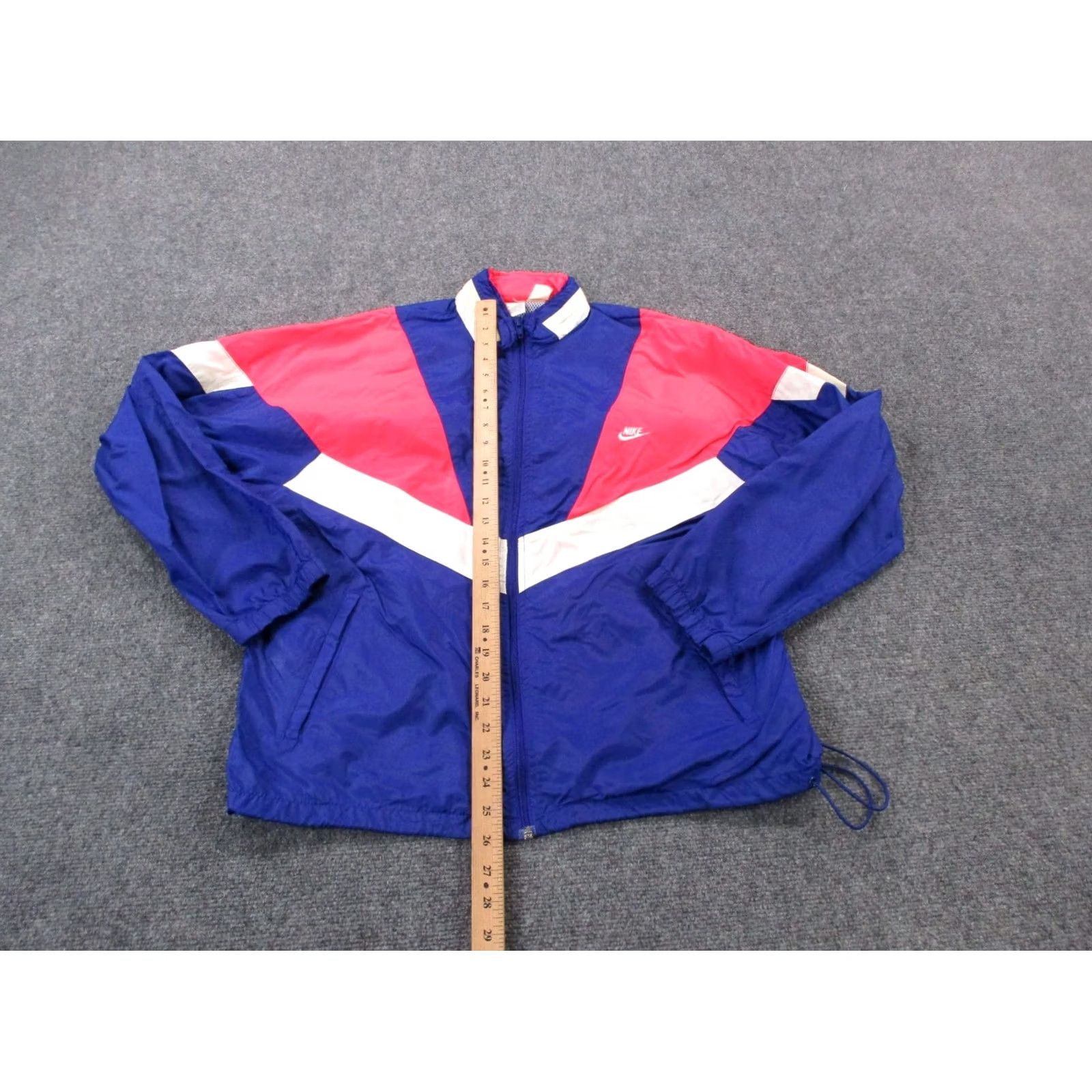 Nike Nike Jacket Women's L Pink Blue Nylon Windbreaker Track Retro 90s - Multicolor Full Zip Wind Resistant Logo Pockets Photo Measurements Included Size L / US 10 / IT 46 - 3 Thumbnail