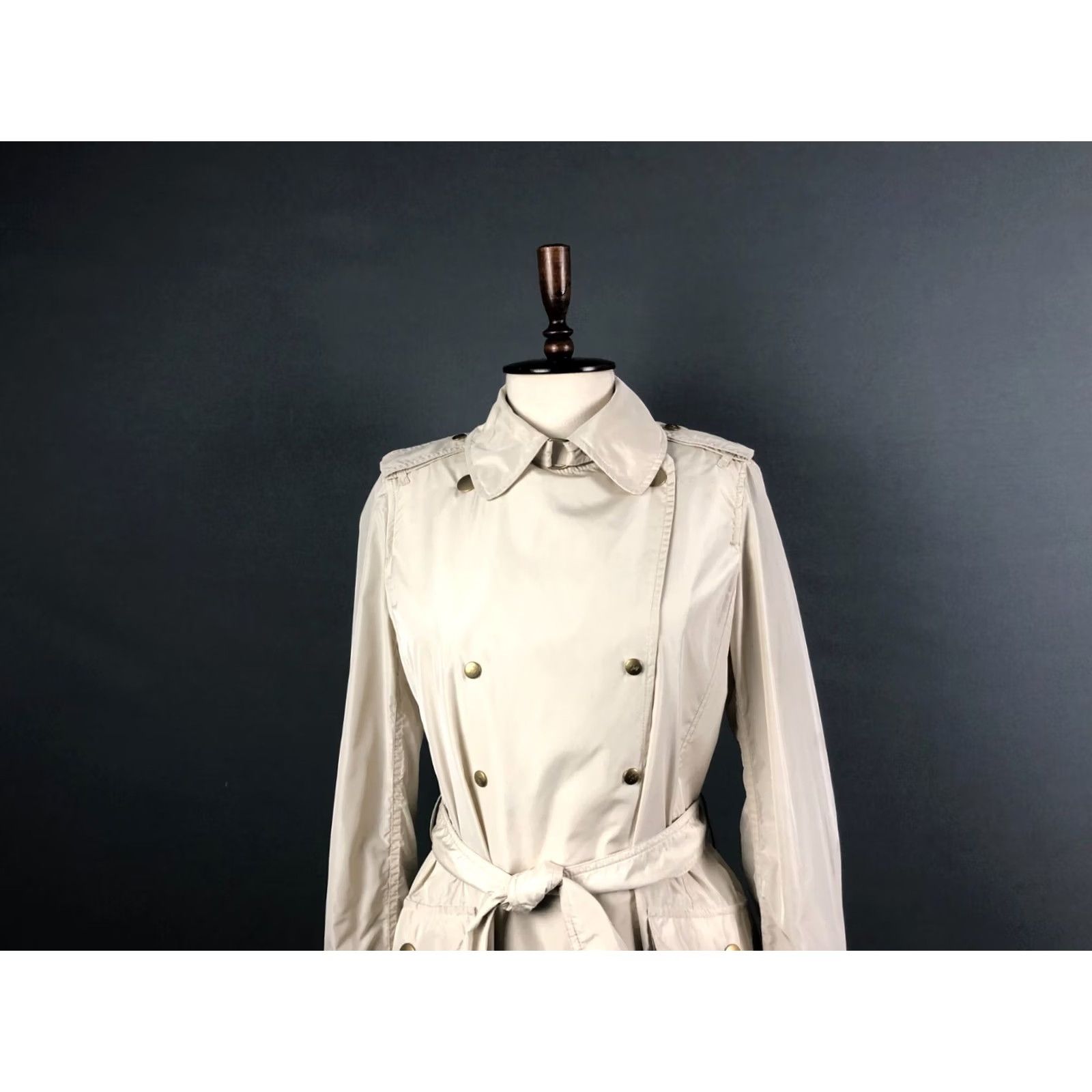 Fay Fay Trench Coat Ivory Women S Belted Snap Front Polyester Casual Long Sleeve Mid-Length Size S / US 4 / IT 40 - 4 Thumbnail