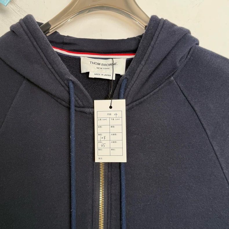 Thom Browne Thom Browne Dark blue four-striped zipper hoodie 2503-Next Size US XL / EU 56 / 4 - 2 Thumbnail