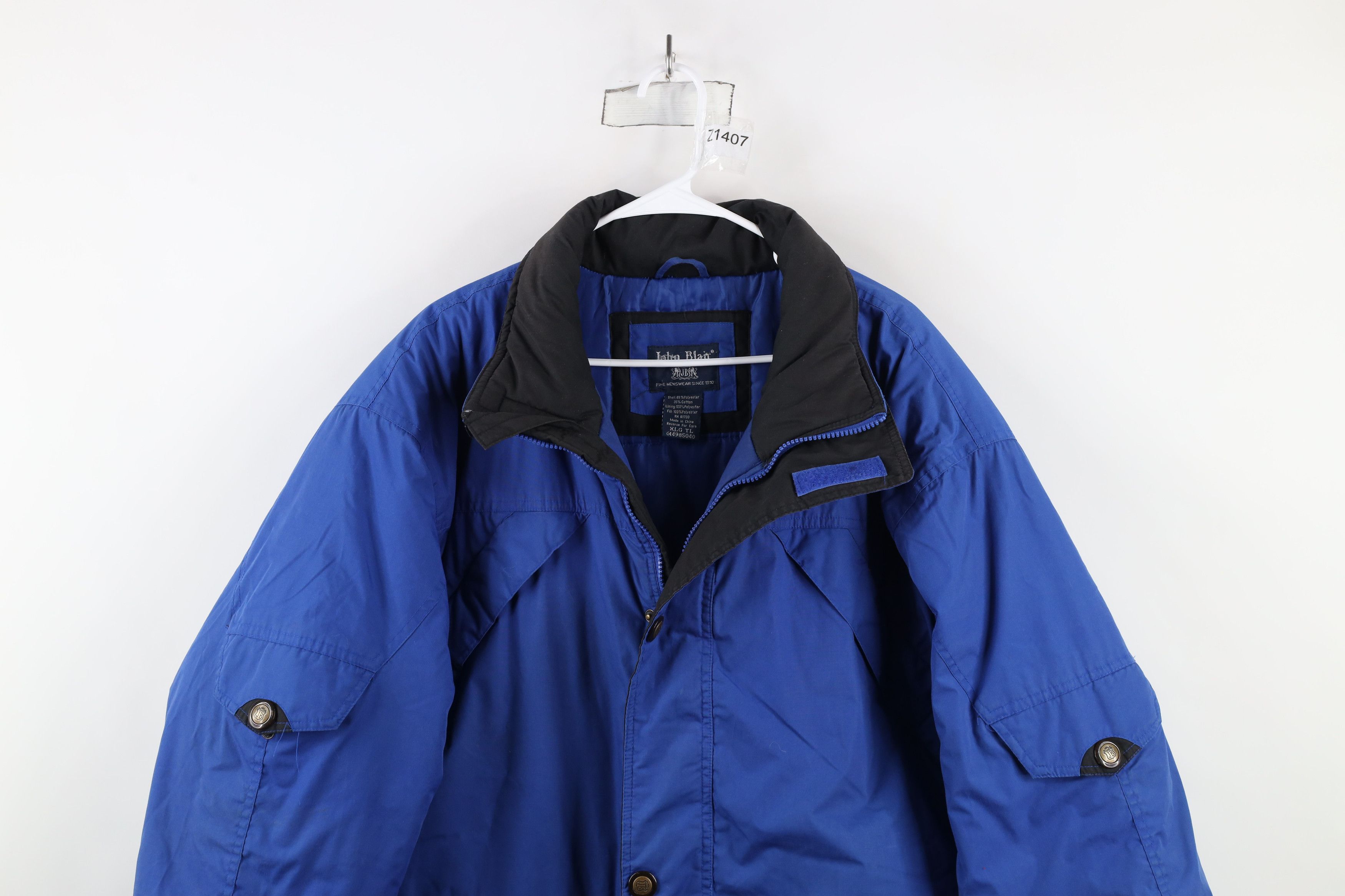 Vintage Vintage 90s Streetwear Winter Puffer Parka Jacket Royal Blue Size US XL / EU 56 / 4 - 2 Thumbnail
