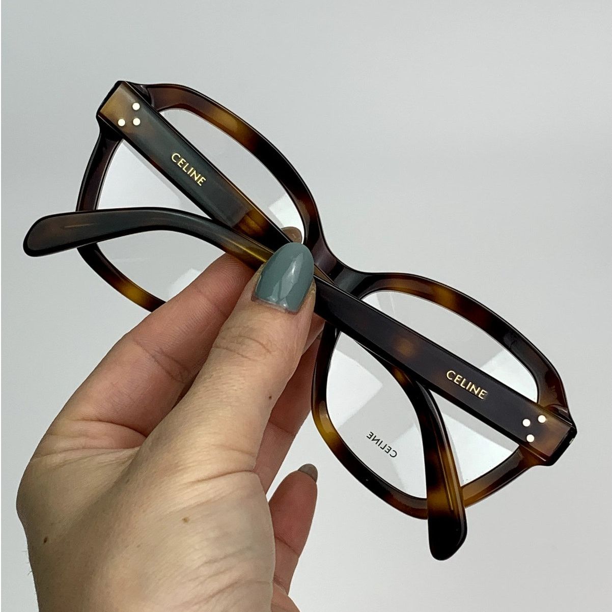 Celine NEW Celine CL50100I 54053 Geometric Shiny Havana Authentic Size ONE SIZE - 9 Thumbnail