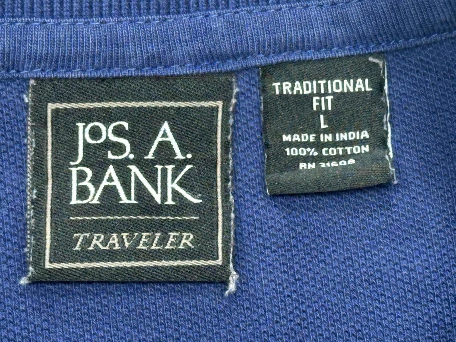Jos. A. Bank Jos A Bank 1/4 Button Traditional Fit Polo Shirt Blue Mens L Size US L / EU 52-54 / 3 - 5 Thumbnail
