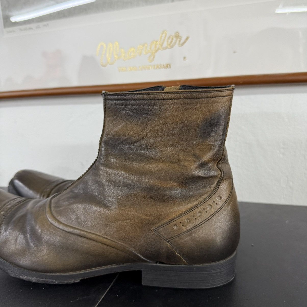 Dirk Bikkembergs WHOOP-DE-DOO RUSTY CHELSEA ZIP LEATHER BOOTS Size US 8.5 / EU 41-42 - 2 Thumbnail