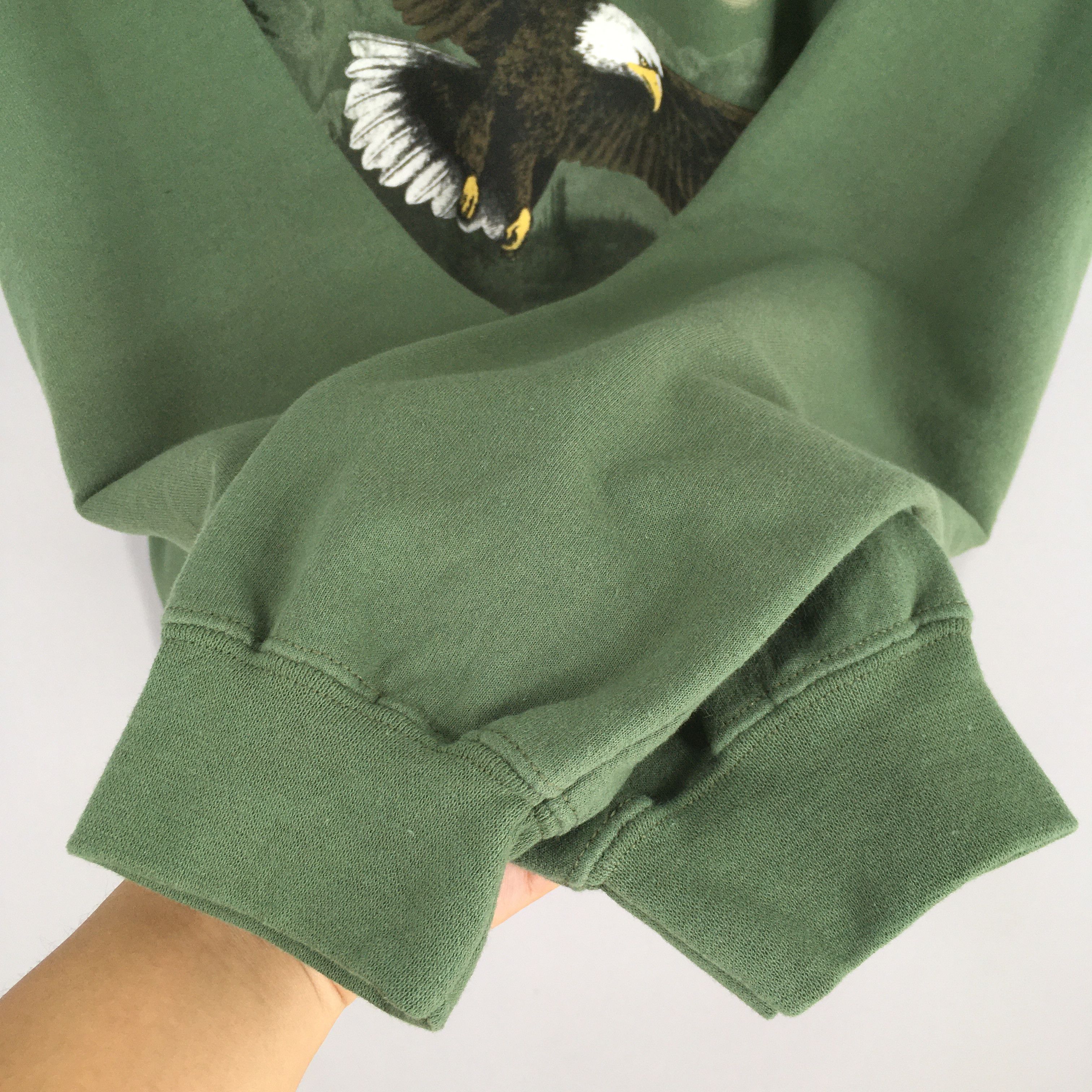George × Habitat × Vintage Vintage 90s Alaska Bald Eagles Green Sweatshirt Medium Size US M / EU 48-50 / 2 - 4 Thumbnail