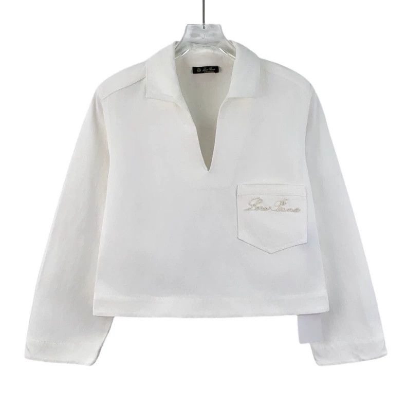 Loro Piana LORO PIANA White pocket logo letter embroidery cotton long Size XS / US 0-2 / IT 36-38 - 1 Thumbnail