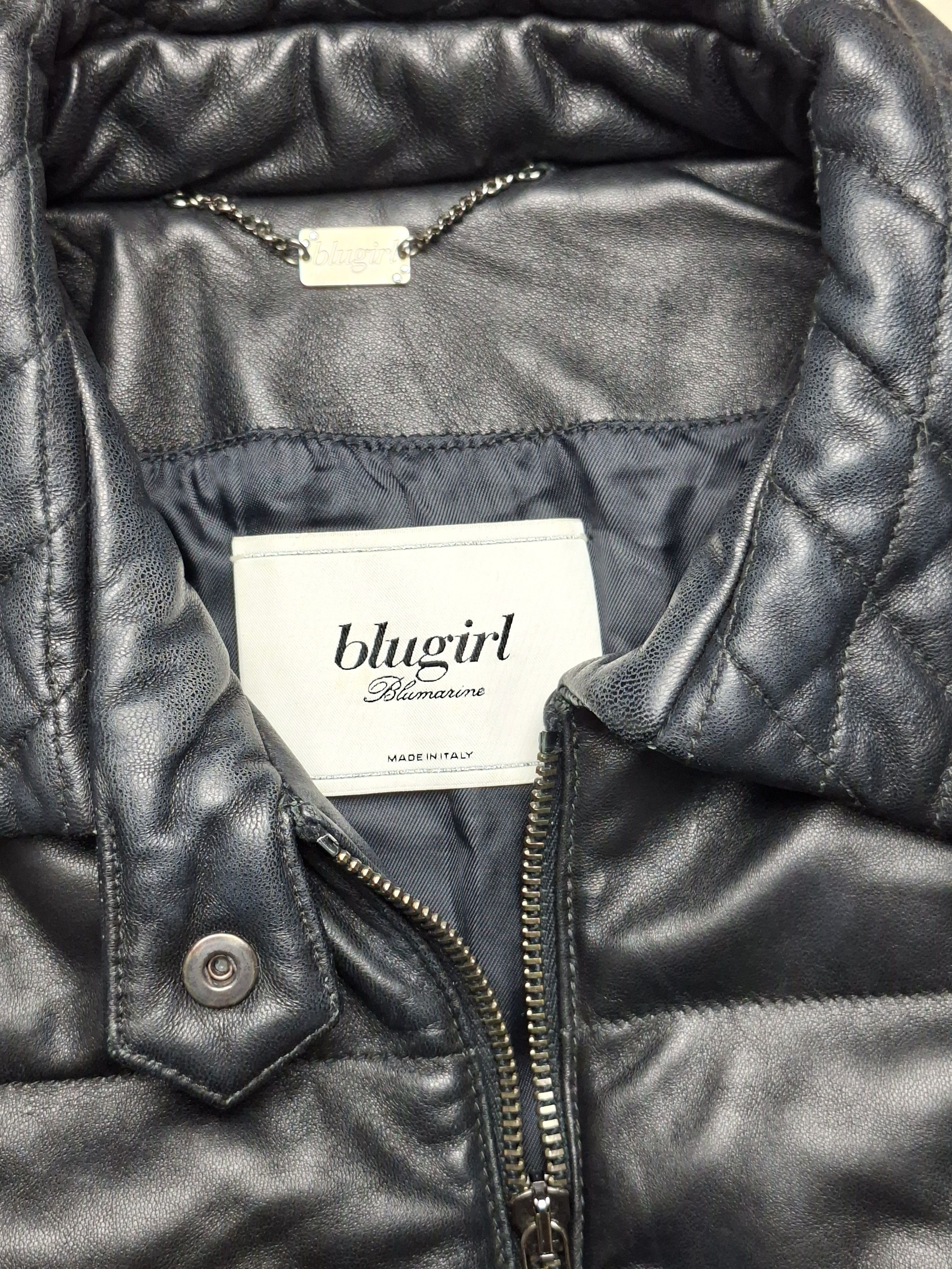 Blumarine Blugirl Blumarine Black Leather Puffer Jacket Quilted Size S / US 4 / IT 40 - 7 Thumbnail