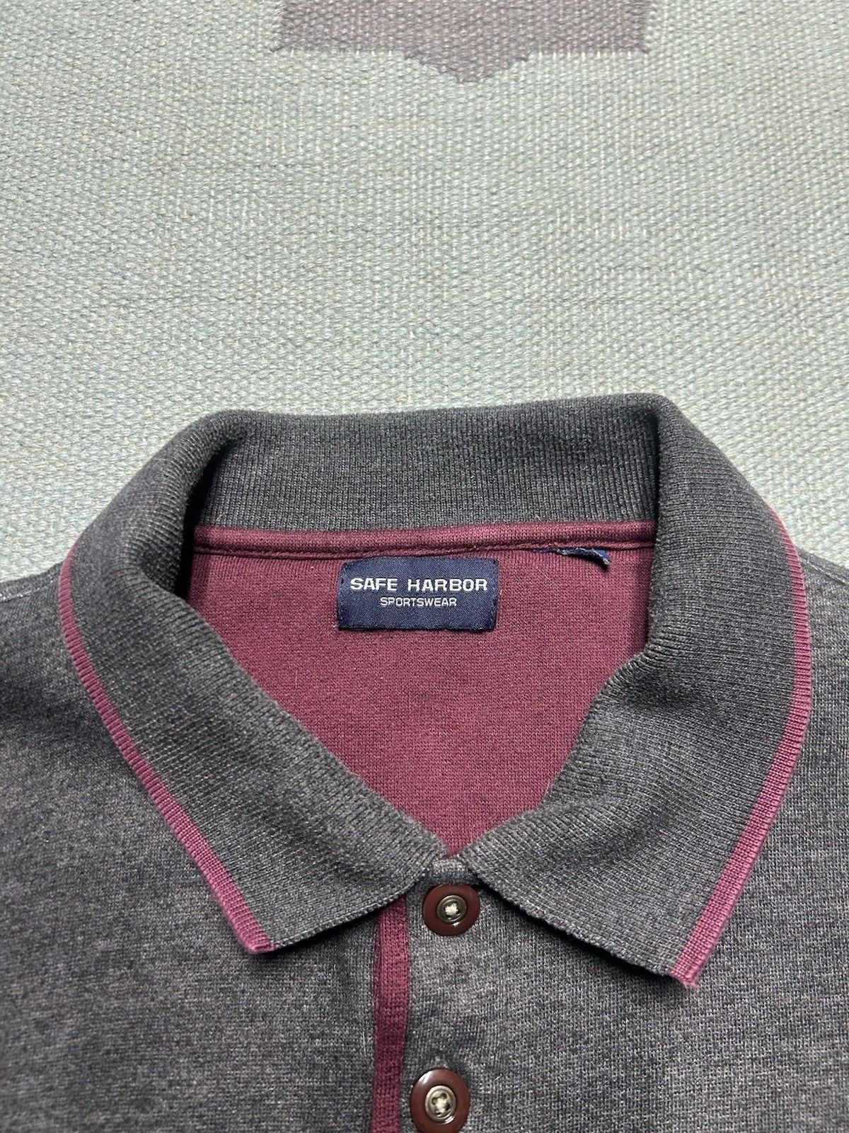 Vintage Vtg pullover sweatshirt safe harbor knit sweat Henley polo L Size US L / EU 52-54 / 3 - 5 Thumbnail