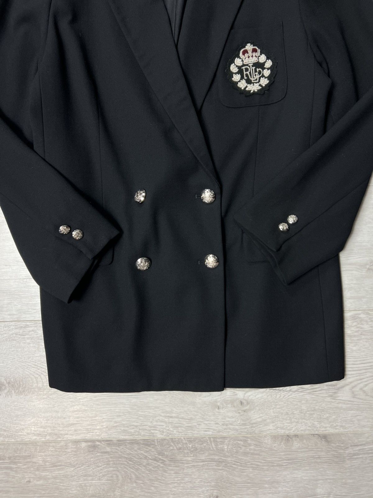 Polo Ralph Lauren Lauren Ralph Lauren Black Double Breasted Blazer Crest Patch Size XL / US 12-14 / IT 48-50 - 2 Thumbnail