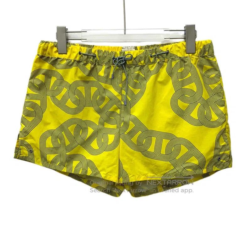 Hermes Hermes Yellow Lock扣Printed Drawstring Casual Shorts Size 24" / US 00 / IT 34 - 1 Thumbnail