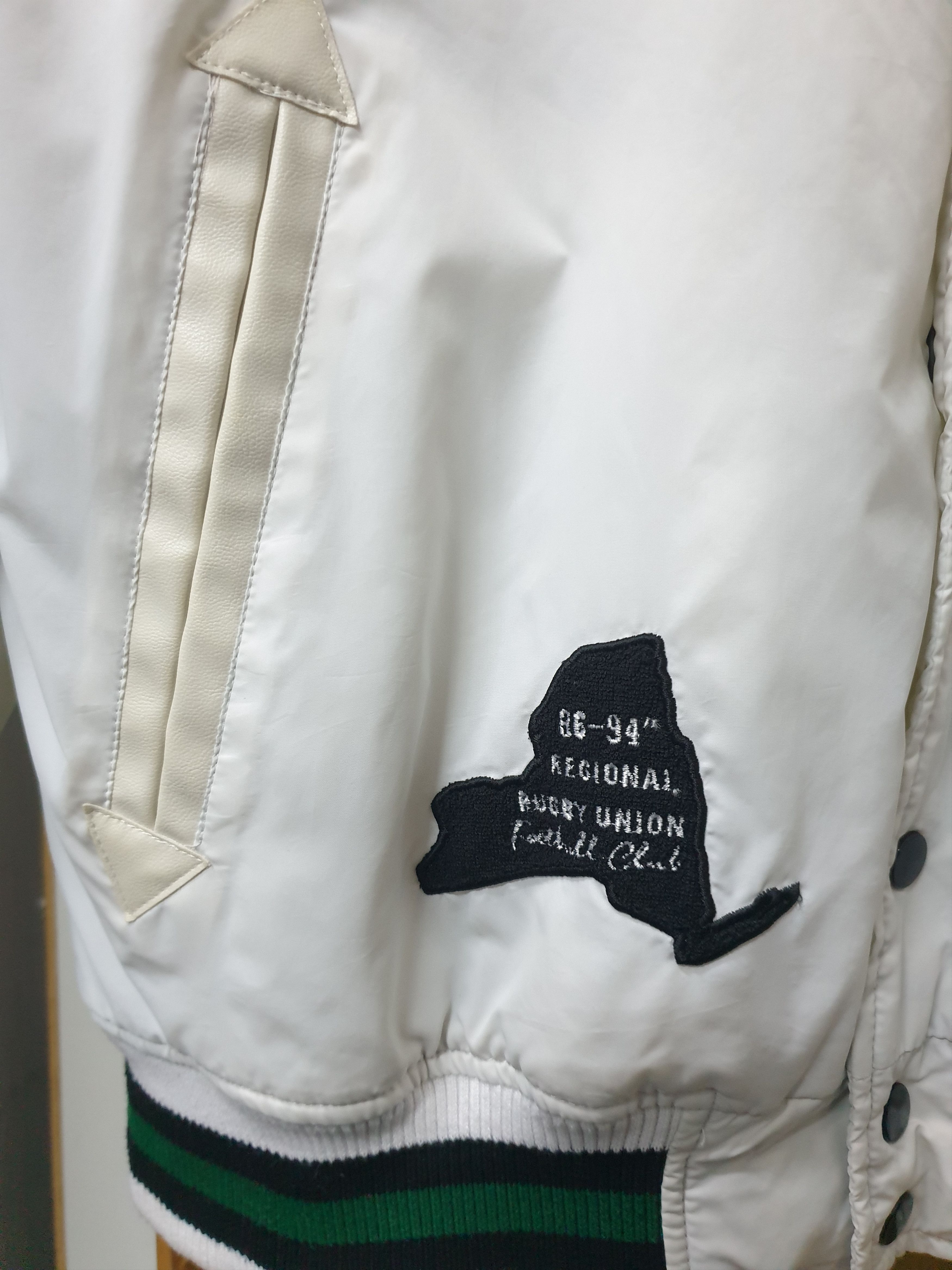 Japanese Brand Raw blue Y2k bomber embroidered leather details Size US L / EU 52-54 / 3 - 3 Thumbnail