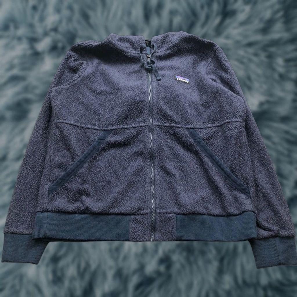 Patagonia Patagonia Hoodie Sherpa Jacket Full Zip Women M Blue 100% Cotton Logo Embroidered Casual Outdoor Fall Winter Spring Vintage? No Size M / US 6-8 / IT 42-44 - 1 Thumbnail