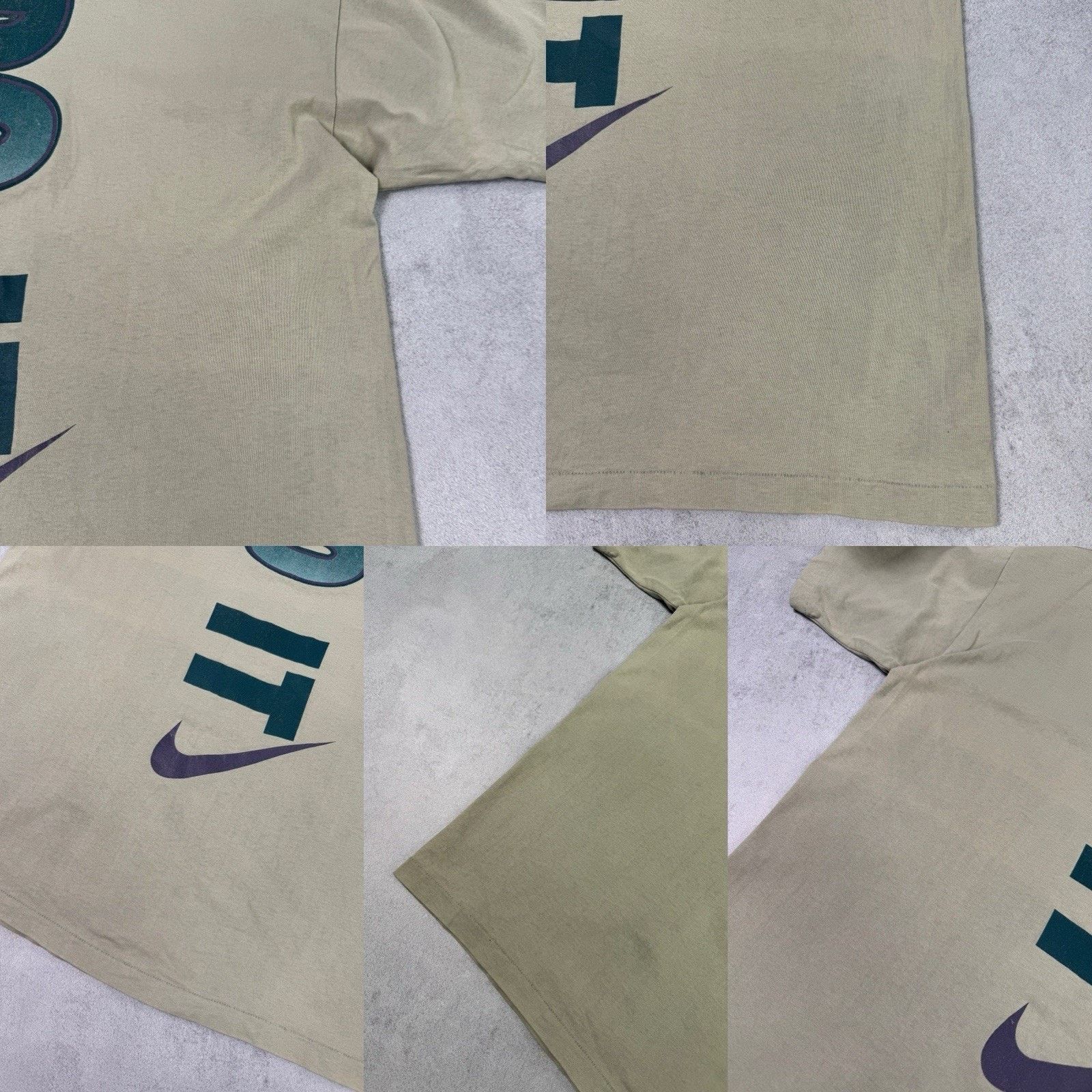 Nike Nike Vintage Big Logo T Shirt Beige Men Size US XL / EU 56 / 4 - 24 Thumbnail