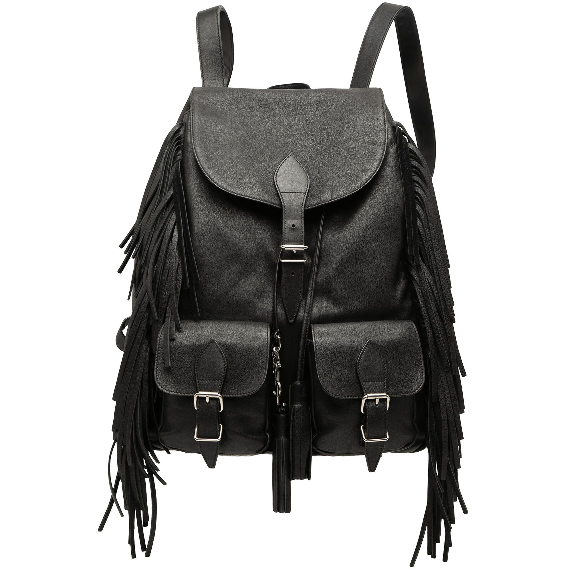 Saint Laurent Paris Calfskin Fringe Festival Backpack Size ONE SIZE - 1 Thumbnail
