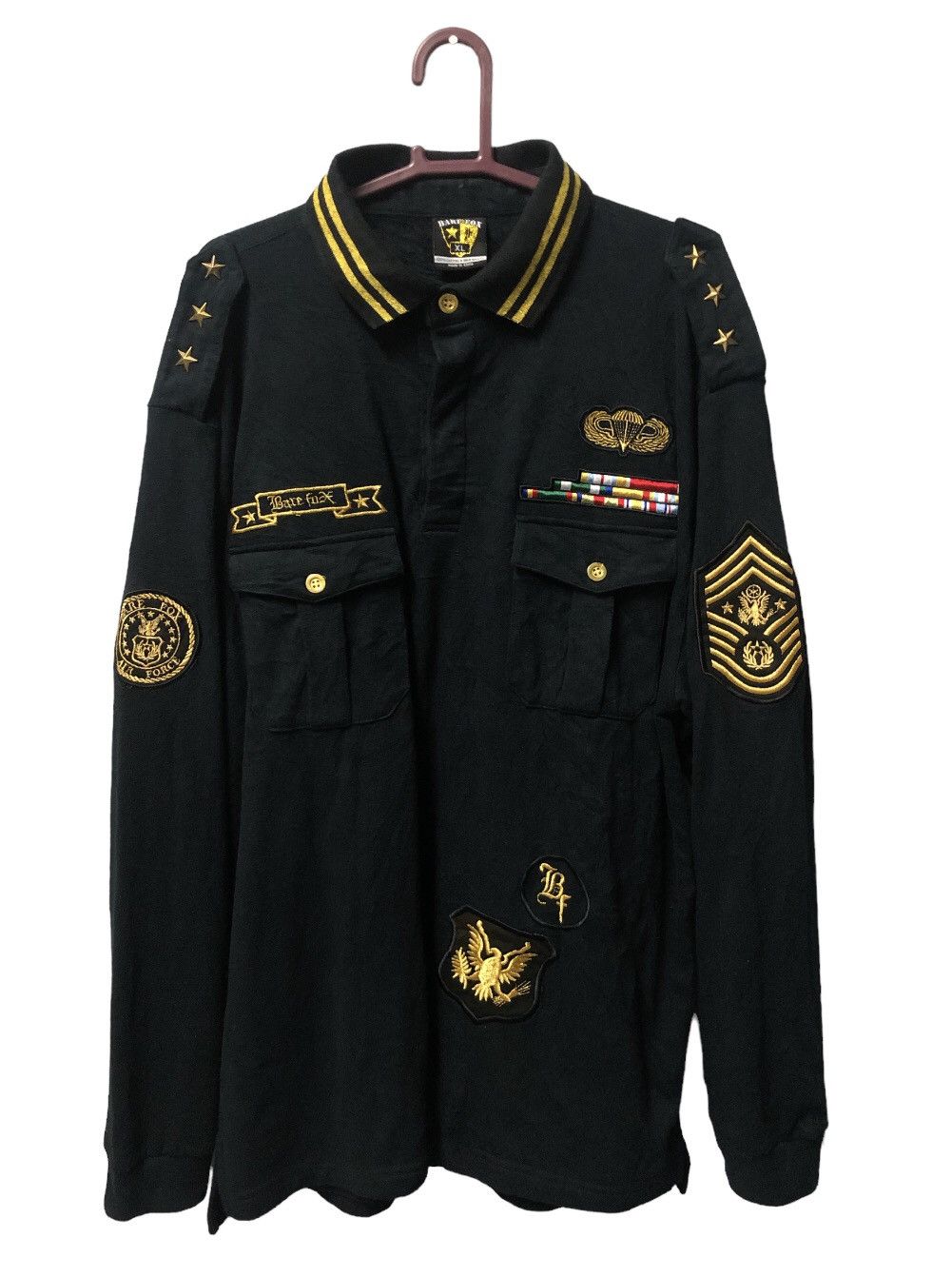 Other Bare Fox Air Force Polo Tee Long Sleeve Shirt Size US XL / EU 56 / 4 - 2 Thumbnail