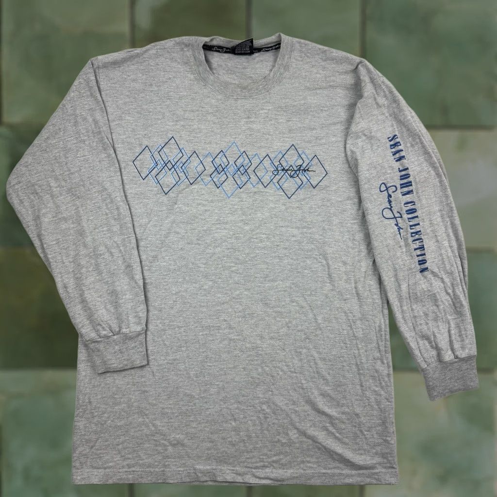 Sean John VINTAGE Sean John Long Sleeve T Shirt Adult L Gray Cotton Hip Hop 90s Y2K Mens Size US L / EU 52-54 / 3 - 1 Thumbnail