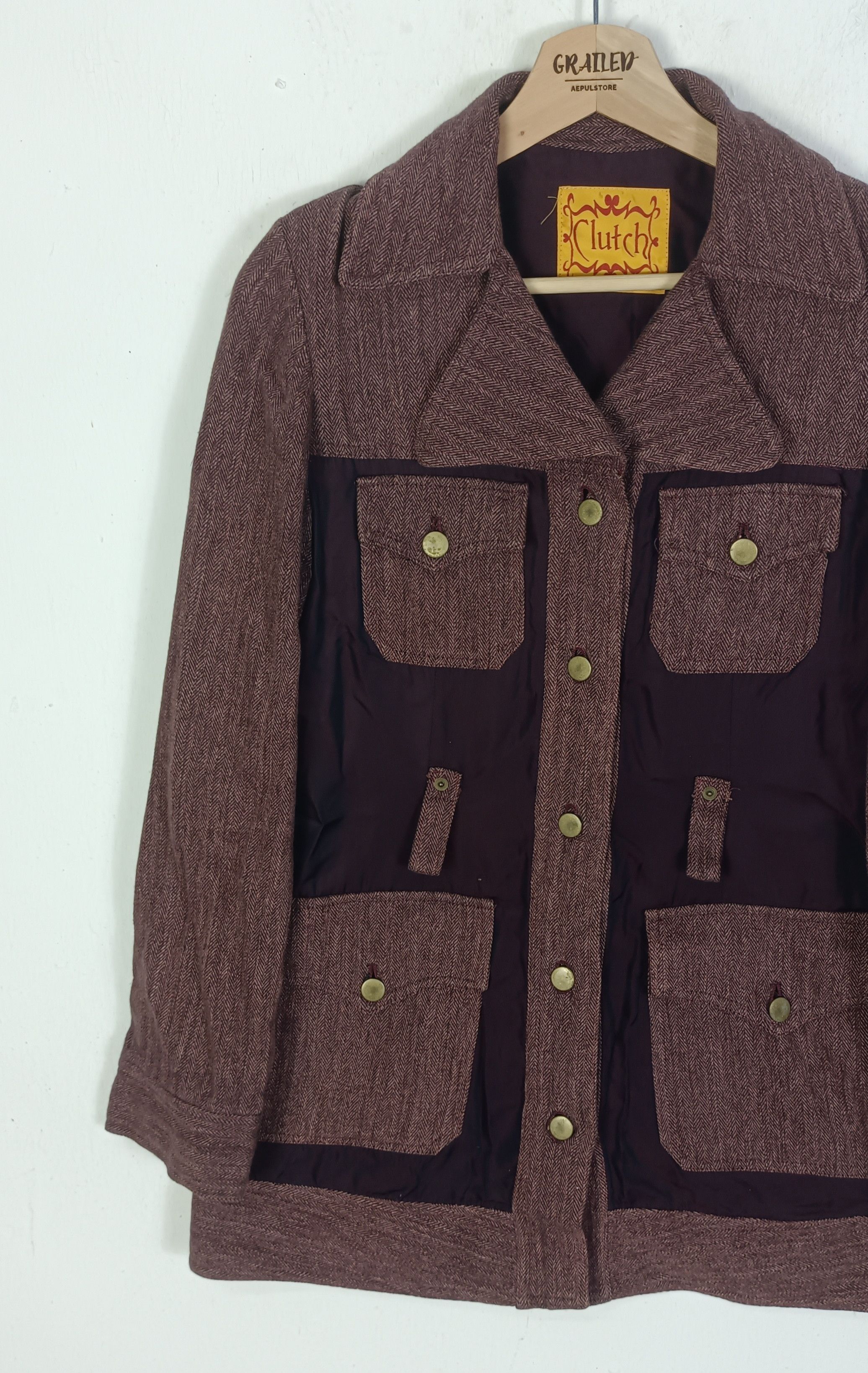 Japanese Brand Clutch Women Unlined Tailored Jacket Size S / US 4 / IT 40 - 4 Thumbnail