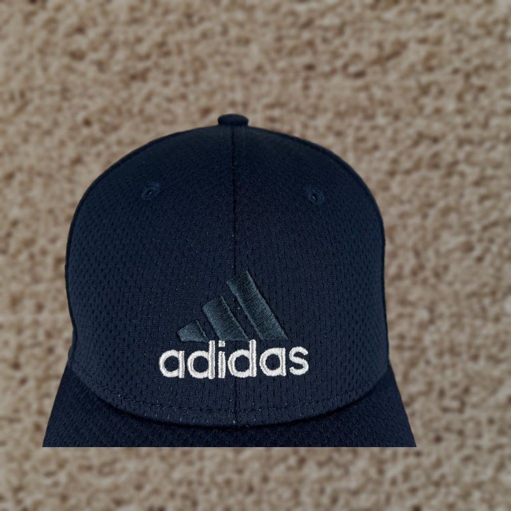 Adidas adidas Hat Cap Fitted Adult One Size Blue Cotton Polyester Blend Climalite Golf Hats Mens Adjustable Breathable Lightweight Casual Sports 90s Size ONE SIZE - 1 Thumbnail