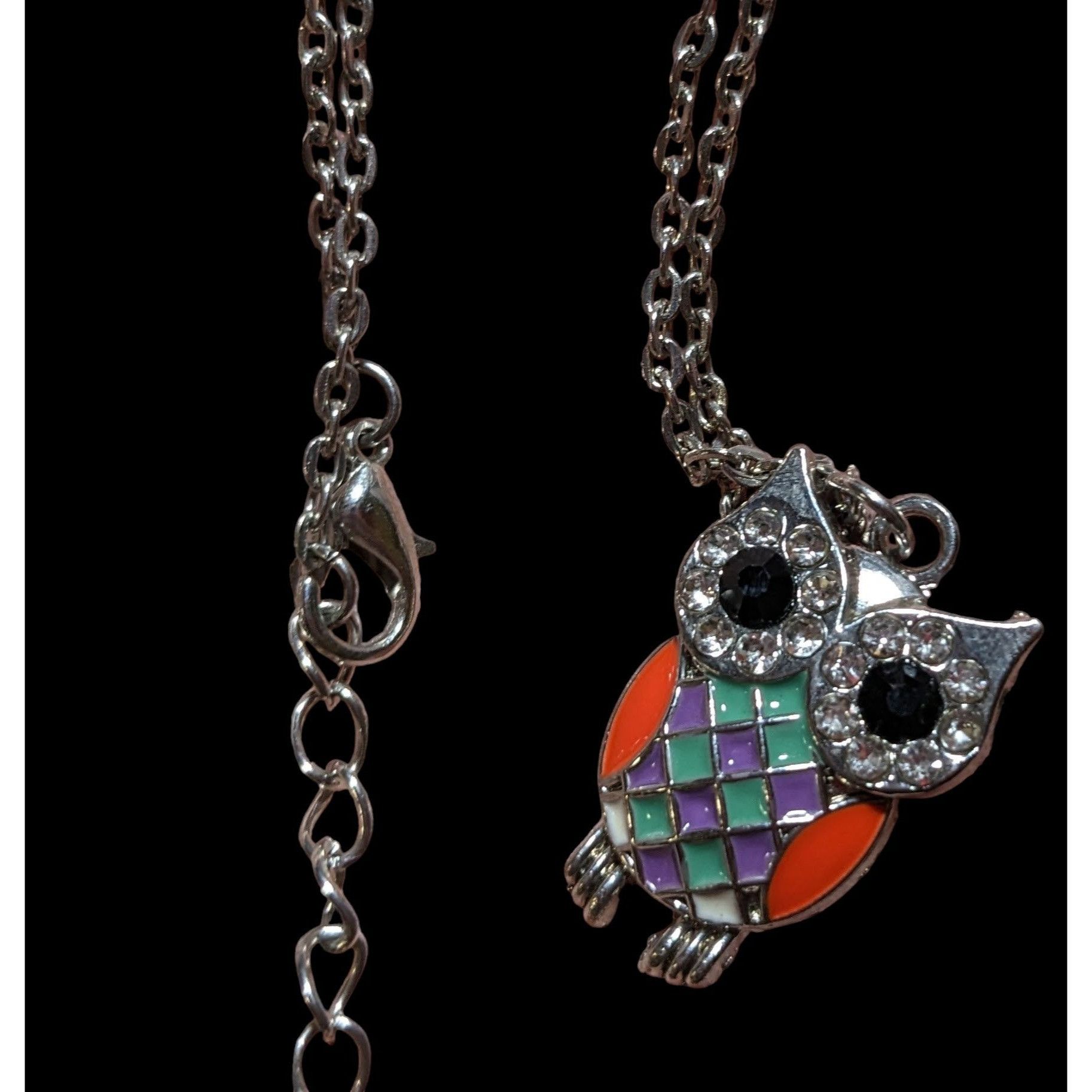 Other Rainbow Enamel Rhinestone Owl Pendant Necklace Size ONE SIZE - 3 Thumbnail
