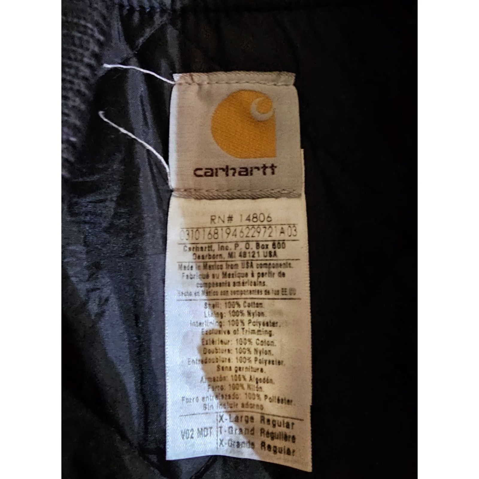 Carhartt VINTAGE Carhartt Vest Midi Midnight Blue V02 MDT Mens XL Reg Canvas Lined Zip Pockets All Seasons Workwear Logo 90s? Size US XL / EU 56 / 4 - 5 Thumbnail