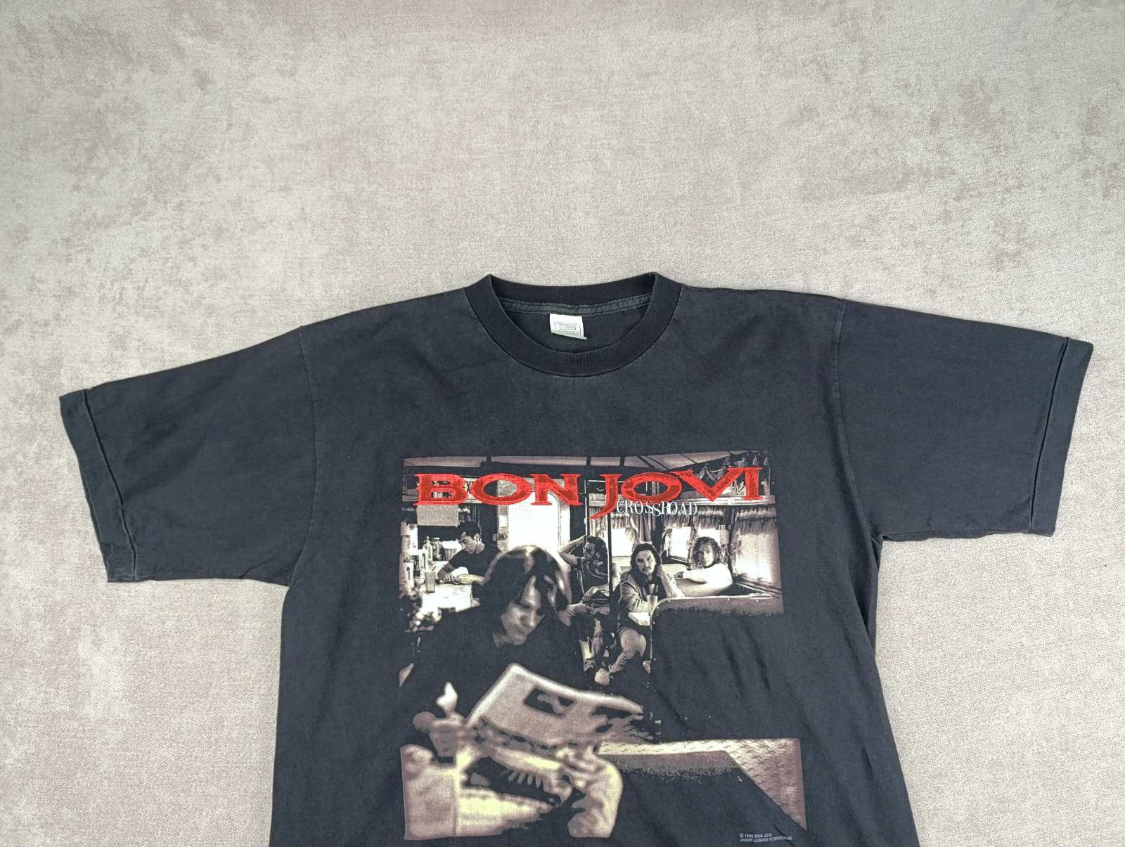 Bon Jovi BON JOVI 1995 VINTAGE CROSS ROAD BLACK T-SHIRT MERCH Size US XL / EU 56 / 4 - 4 Thumbnail