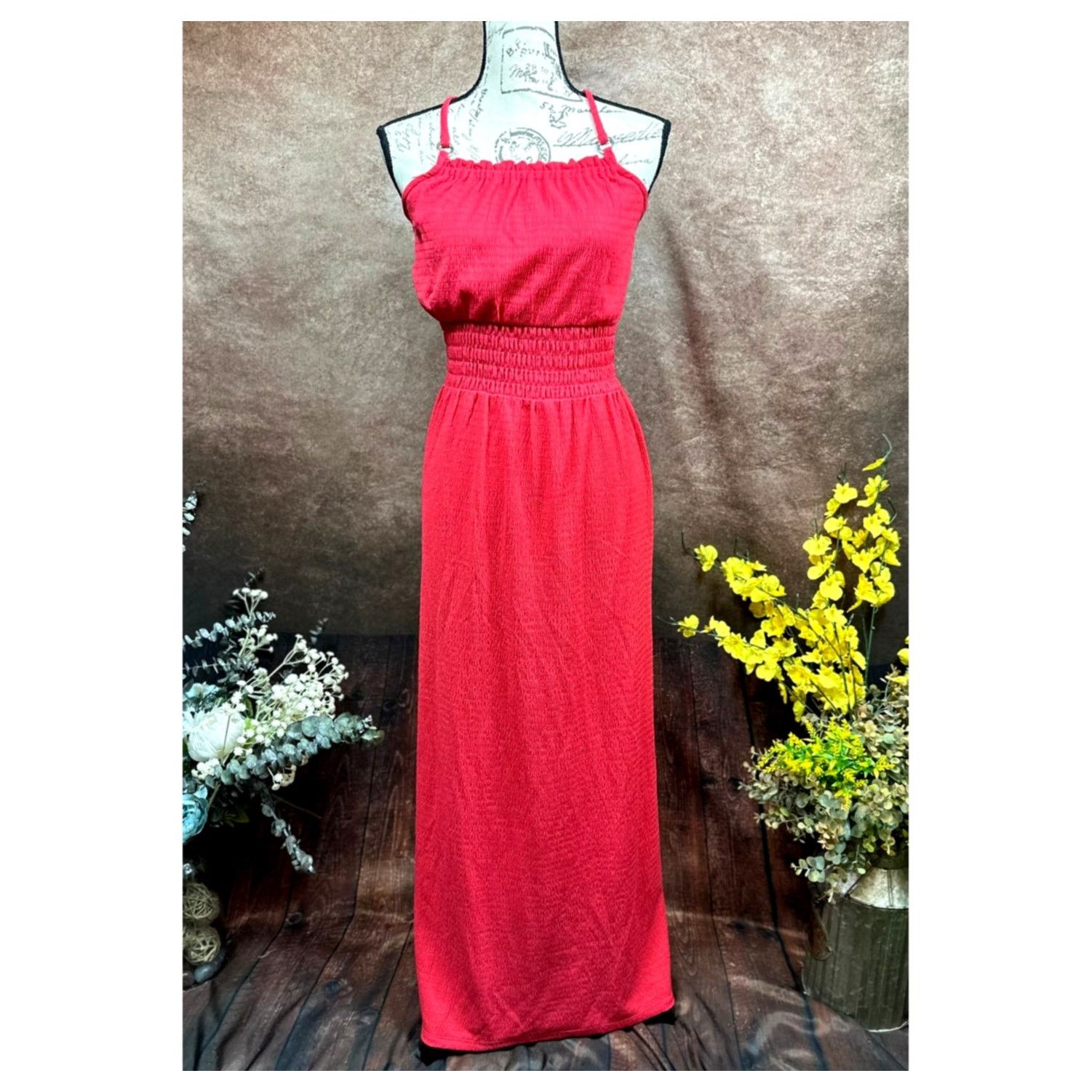 Michael Kors Michael Kors Geranium Smocked Maxi Dress Geranium S Size S / US 4 / IT 40 - 4 Thumbnail