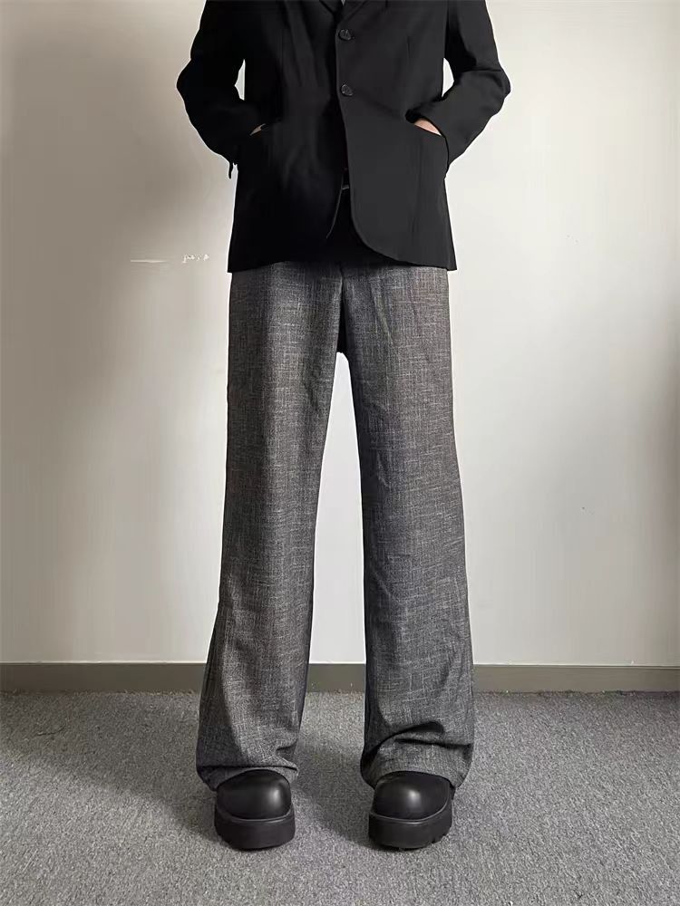 Japanese Brand × Vintage Old money style textured micro flare casual suit trousers Size US 34 / EU 50 - 1 Thumbnail