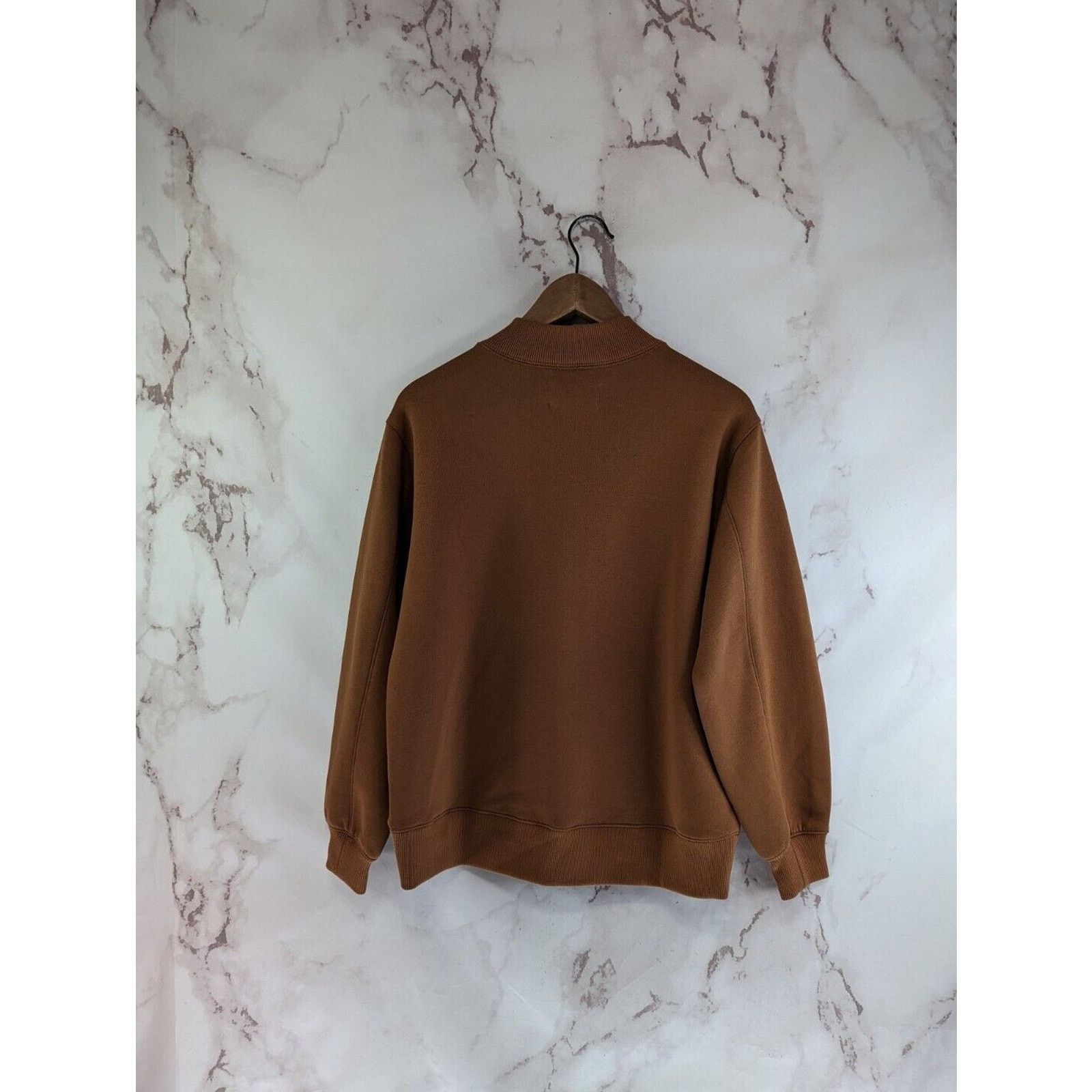 Everlane Everlane Sweatshirt Women XS Cocoa Mock Fleece Pullover Size XS / US 0-2 / IT 36-38 - 5 Thumbnail