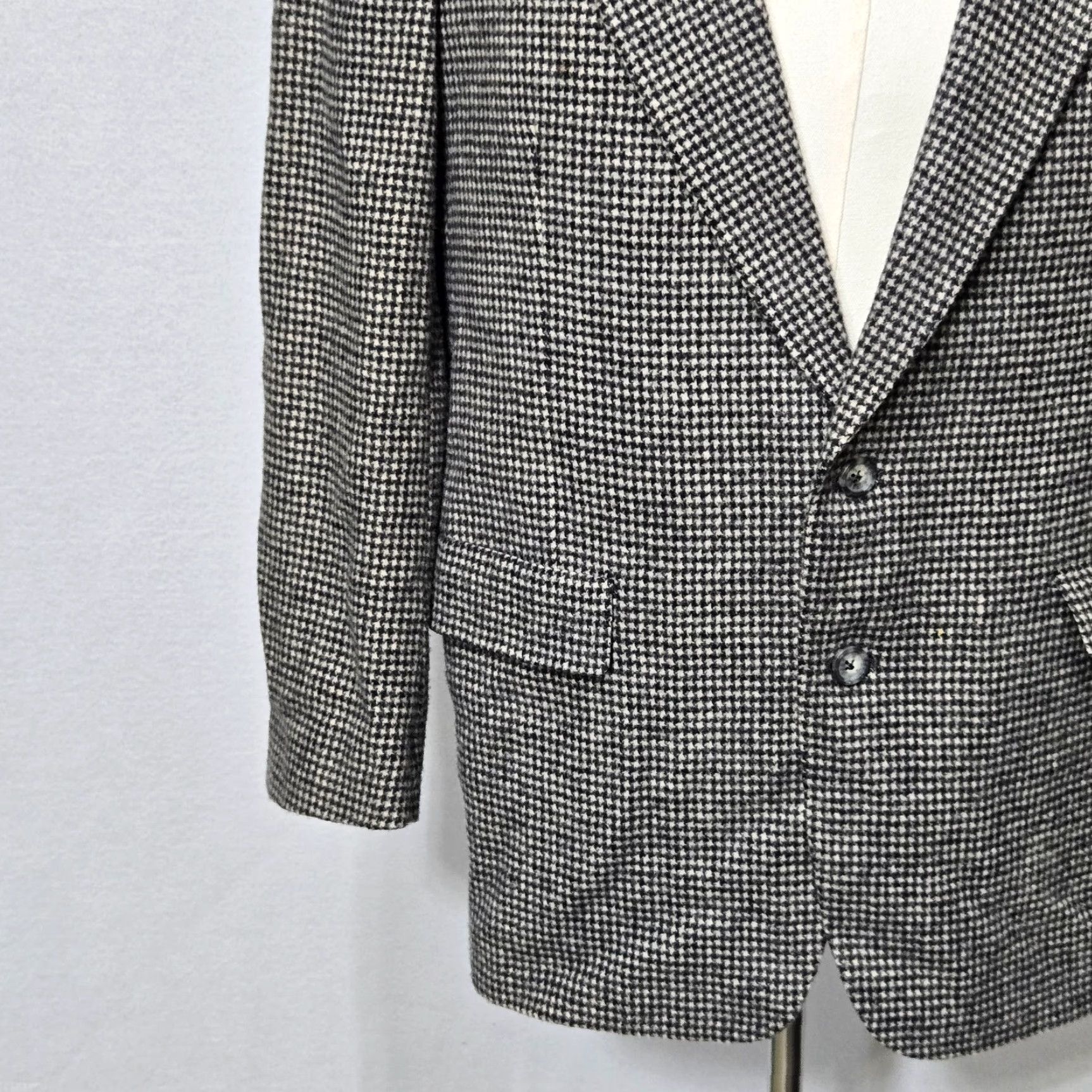Hart Schaffner Marx Hart Schaffner Marx Blazer Mens 43R Houndstooth Wool Sport Coat Jacket Size 46R - 4 Thumbnail