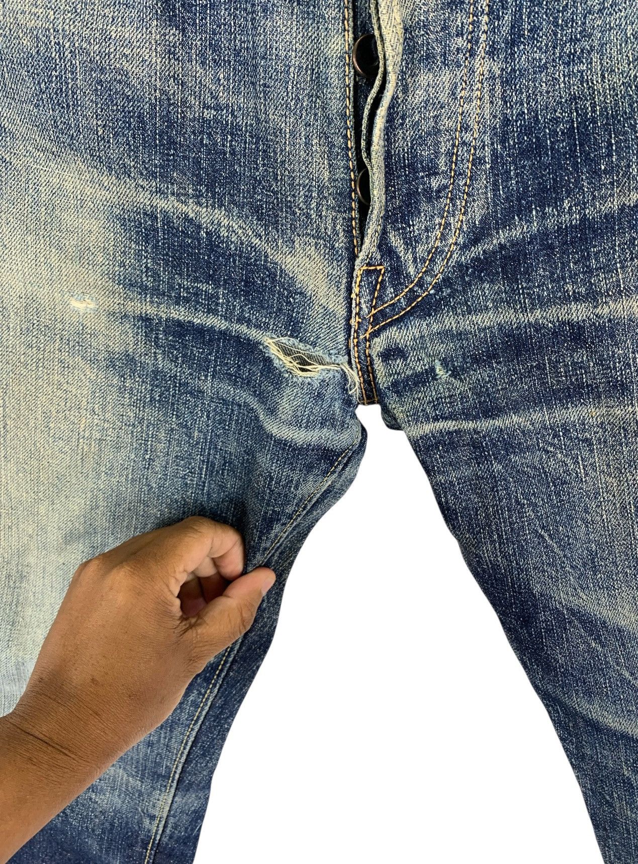 Sugar Cane VINTAGE SUGARCANE DISTRESSED SELVEDGE JEANS MEN Size US 30 / EU 46 - 14 Thumbnail
