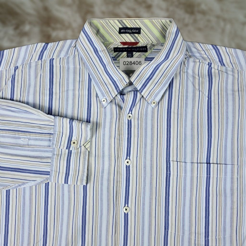 Tommy Hilfiger Tommy Hilfiger Shirt Mens 2XL Blue Striped Button-Up Long Sleeve Casual Brand: Tommy Hilfiger Shirt Mens 2XL Blue Striped Button-Up Long Sleeve Size US XXL / EU 58 / 5 - 1 Thumbnail