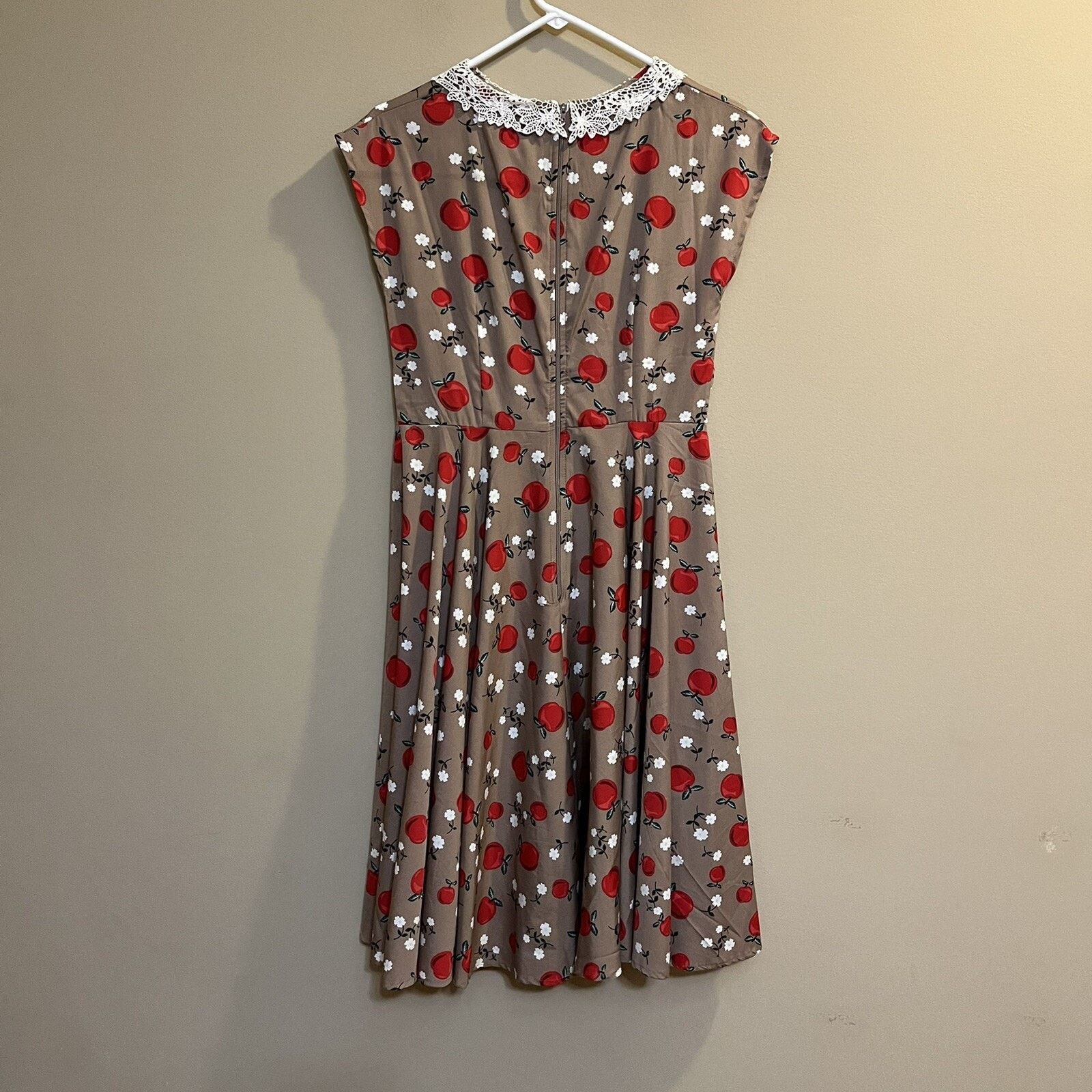 Other Hell Bunny Vixen Dress NWT Sz M Apple Print Swing Dress Size M / US 6-8 / IT 42-44 - 6 Thumbnail